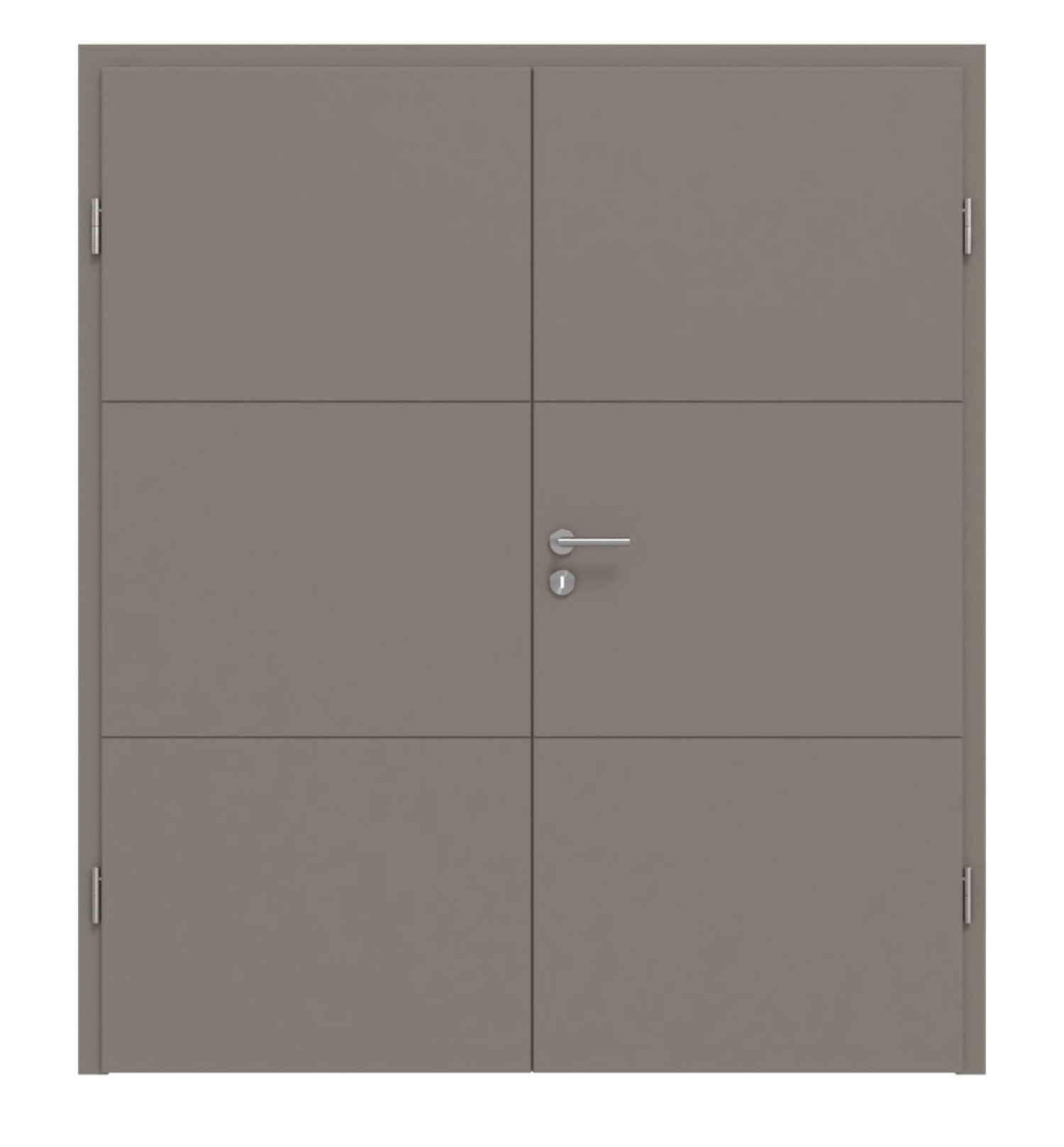 HÖRMANN Doppelflügeltür Groove 31 Taupe RAL 7048 Lack DesignLine mit Zarge