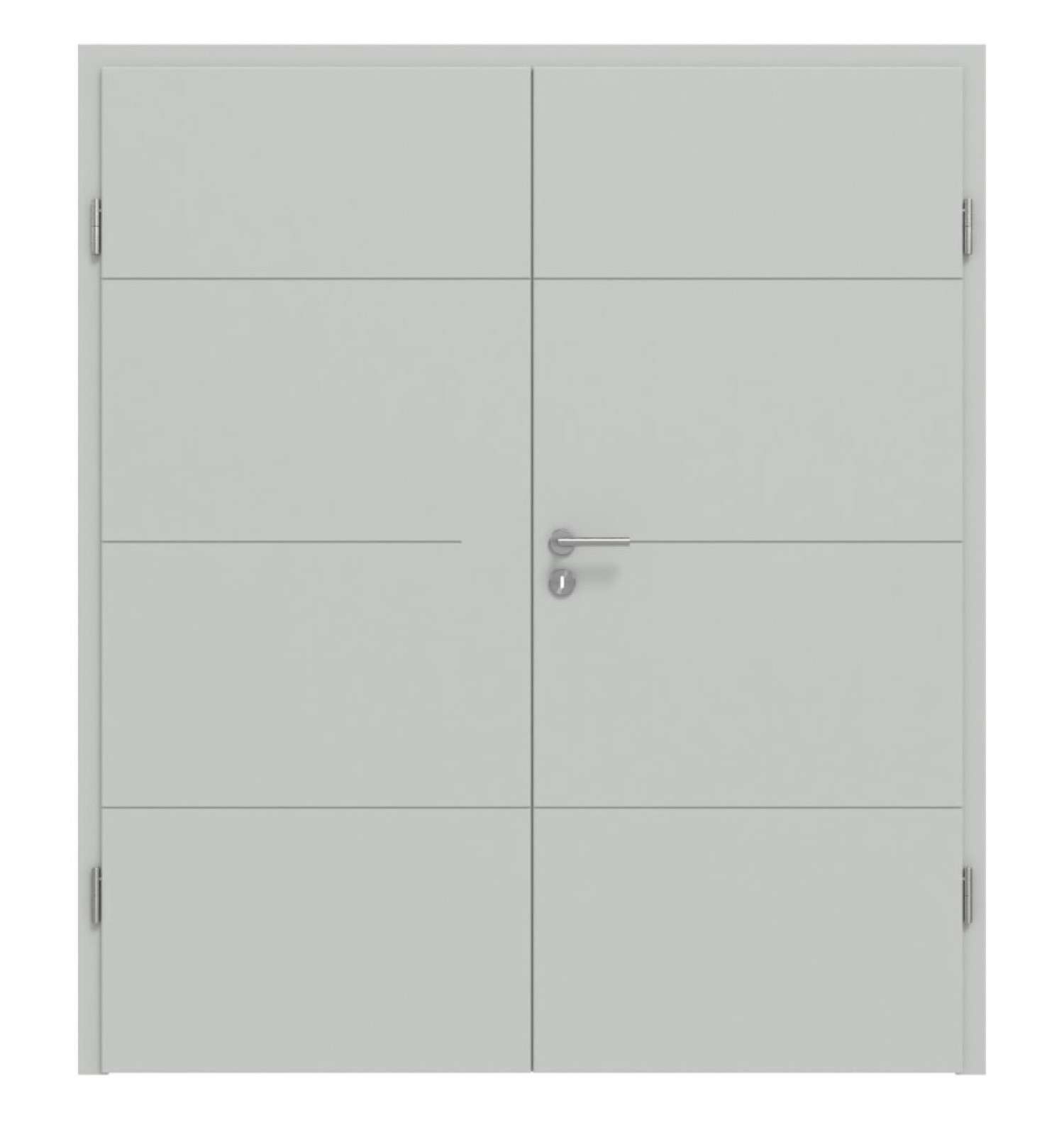 HÖRMANN Doppelflügeltür Groove 34 Grau RAL 7035 Lack DesignLine mit Zarge