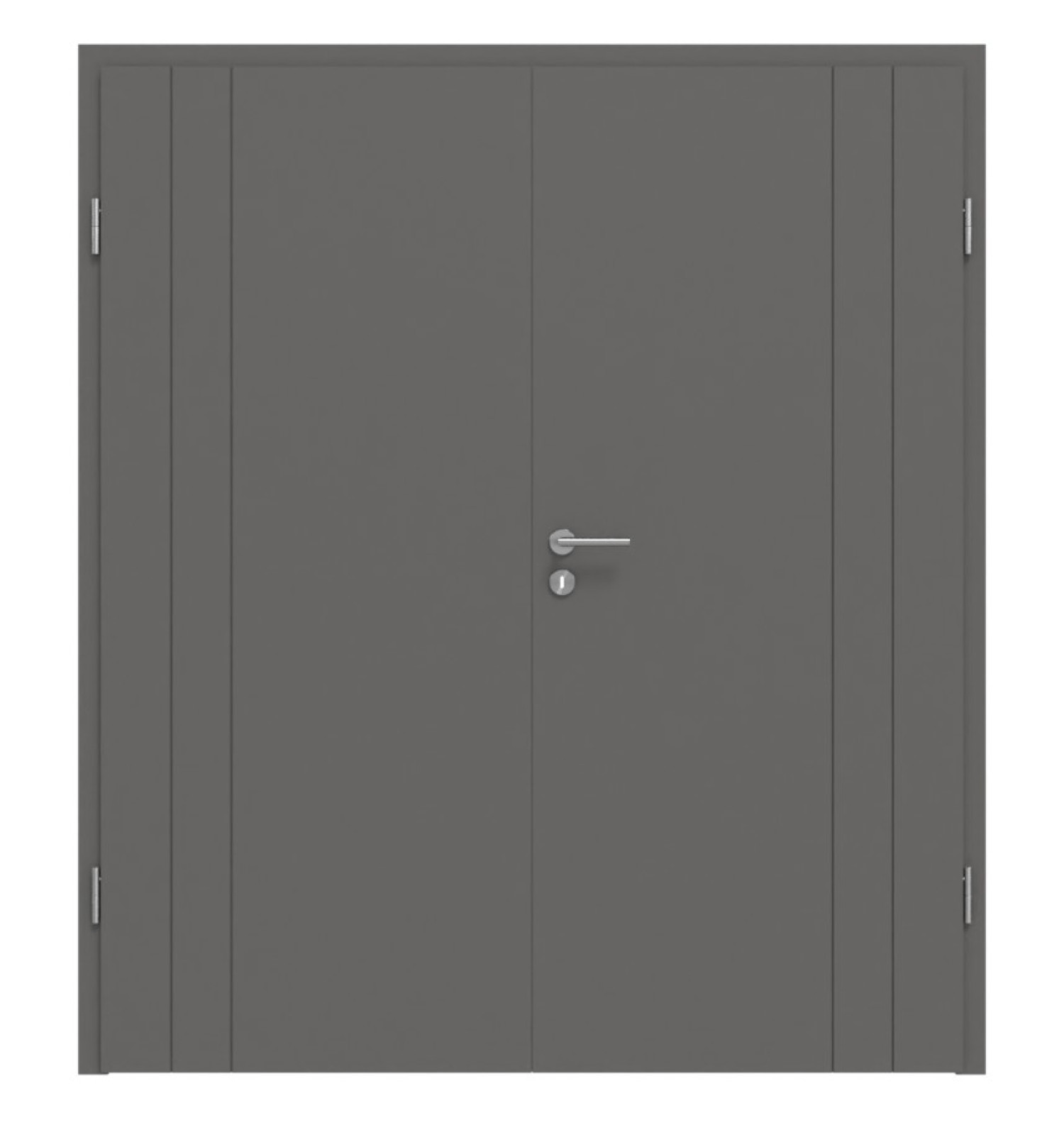 HÖRMANN Doppelflügeltür Groove 39 Staubgrau RAL 7037 Lack DesignLine mit Zarge