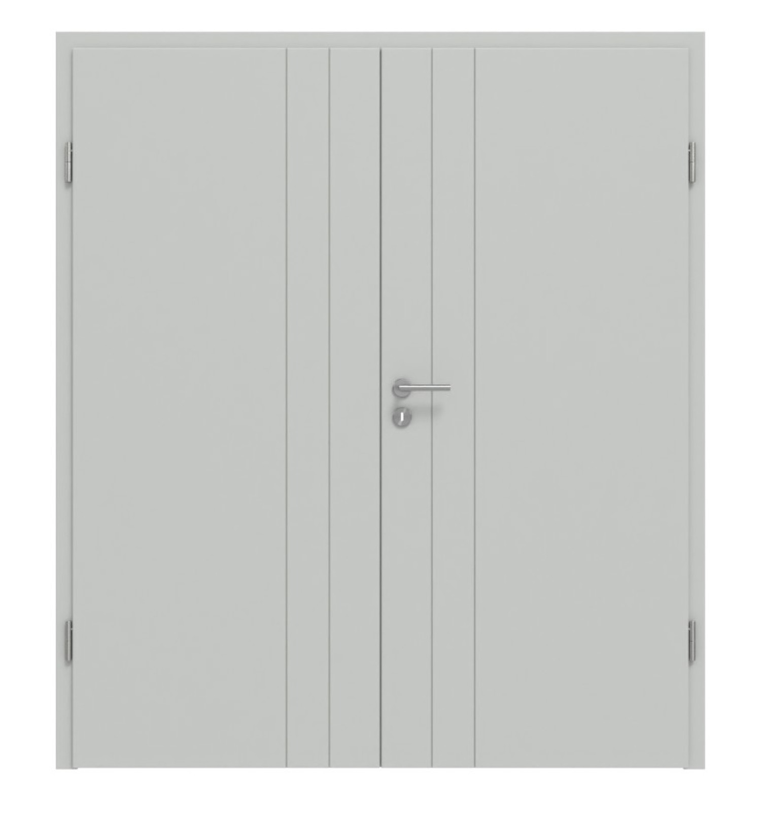 HÖRMANN Doppelflügeltür Groove 44 Grau RAL 7035 Lack DesignLine mit Zarge