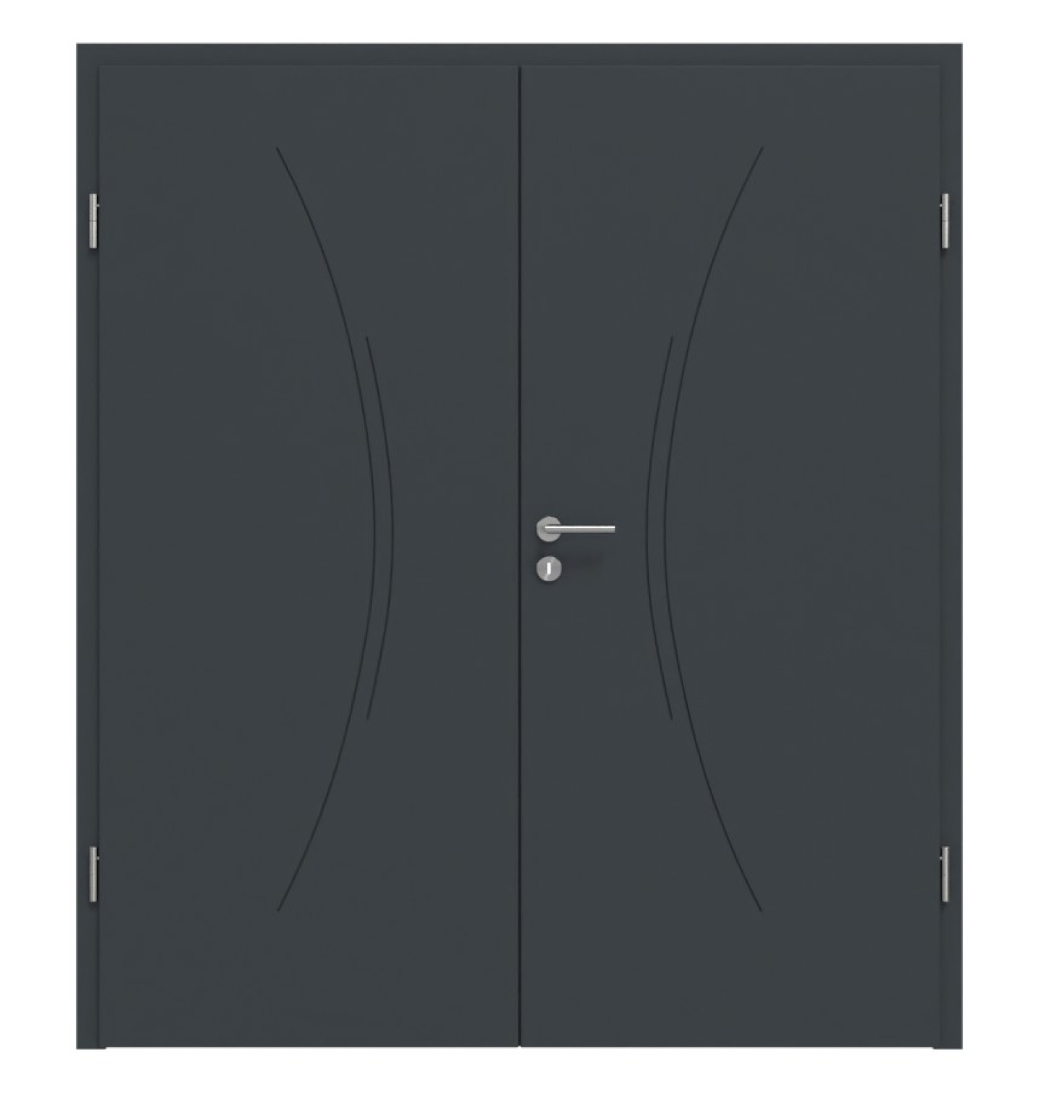 HÖRMANN Doppelflügeltür Groove 49 Anthrazit RAL 7016 Lack DesignLine mit Zarge