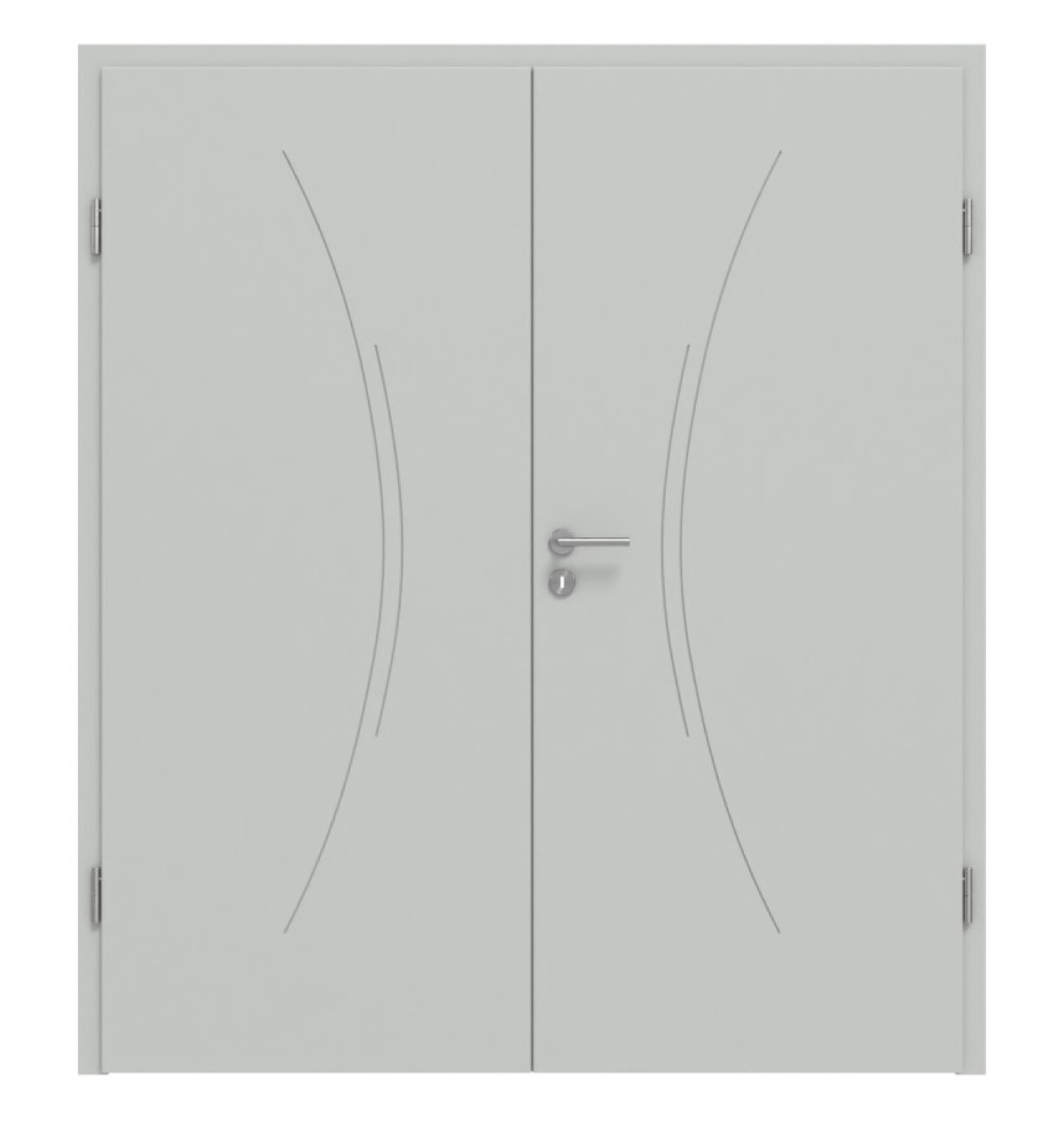 HÖRMANN Doppelflügeltür Groove 49 Grau RAL 7035 Lack DesignLine mit Zarge
