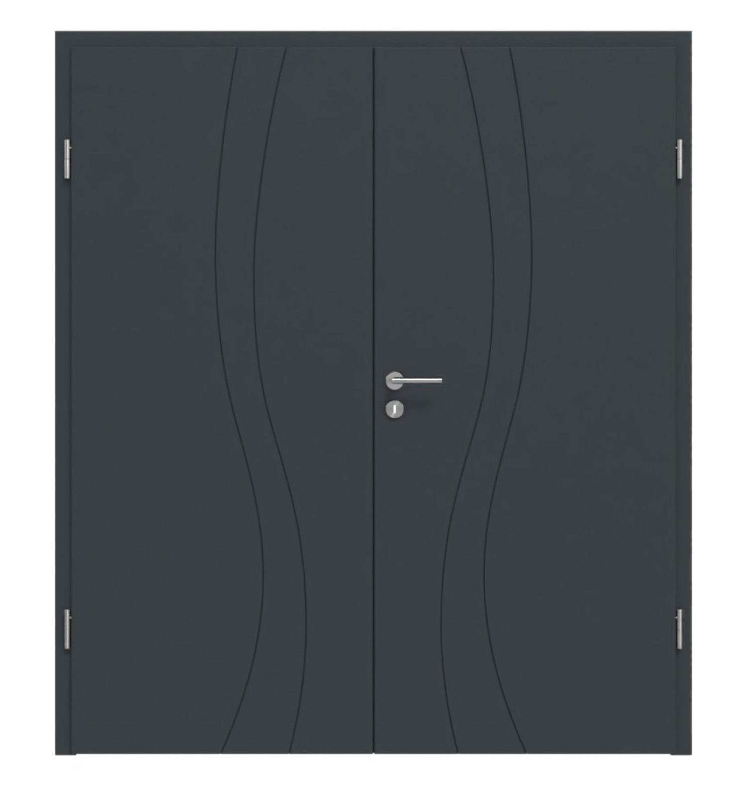 HÖRMANN Doppelflügeltür Groove 51 Anthrazit RAL 7016 Lack DesignLine mit Zarge