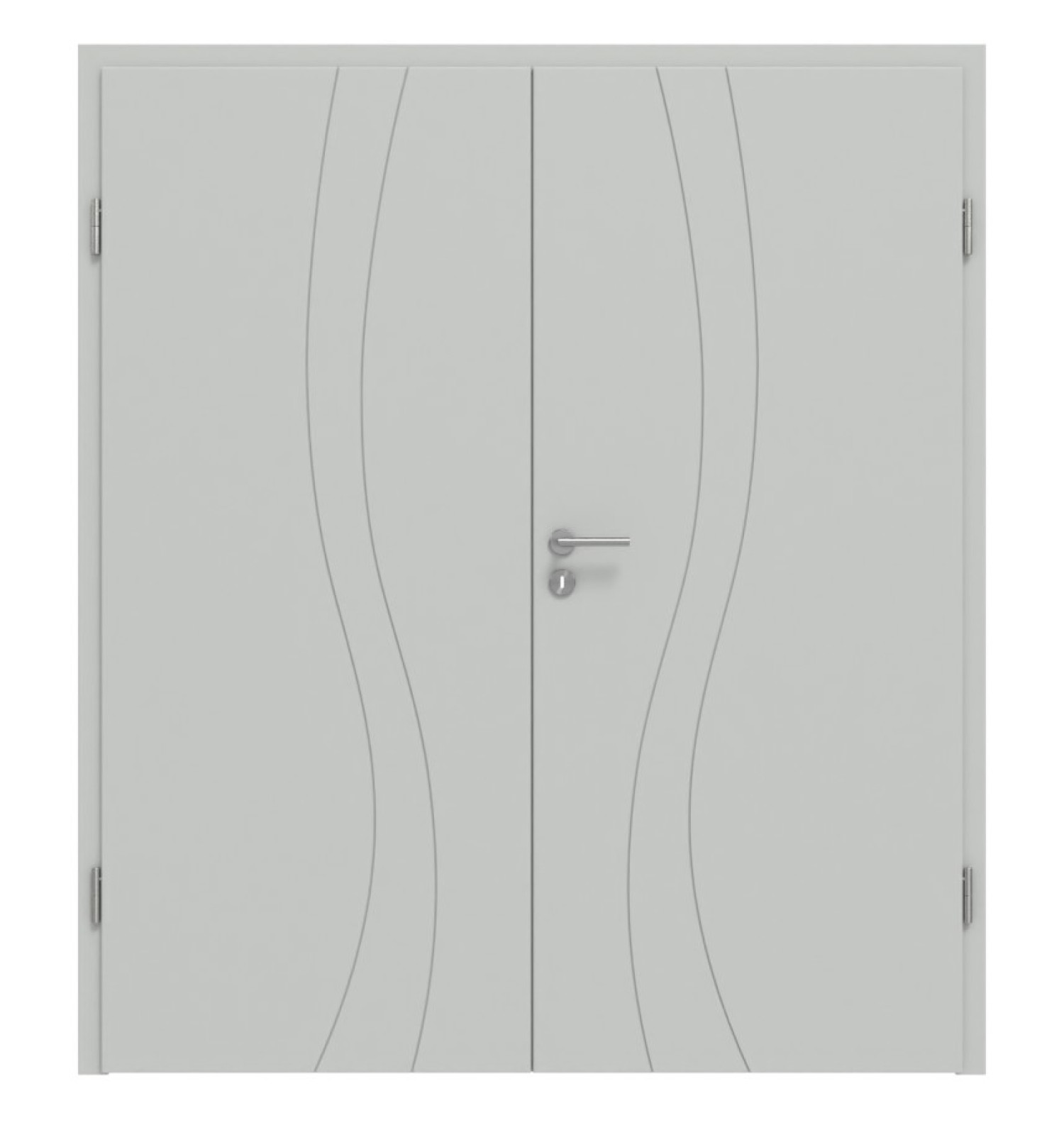 HÖRMANN Doppelflügeltür Groove 51 Grau RAL 7035 Lack DesignLine mit Zarge