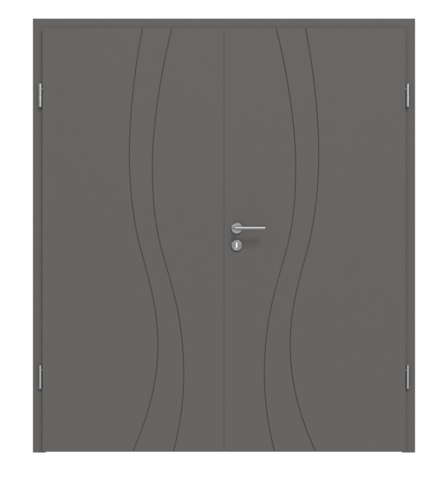HÖRMANN Doppelflügeltür Groove 51 Staubgrau RAL 7037 Lack DesignLine mit Zarge