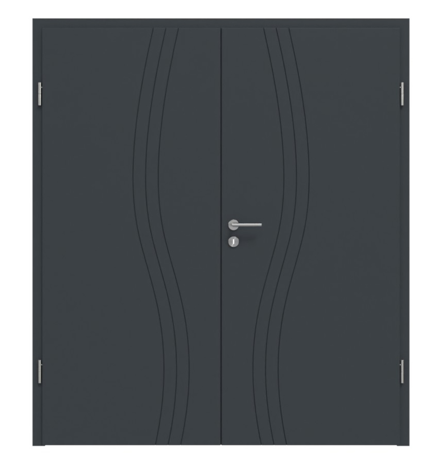 HÖRMANN Doppelflügeltür Groove 53 Anthrazit RAL 7016 Lack DesignLine mit Zarge
