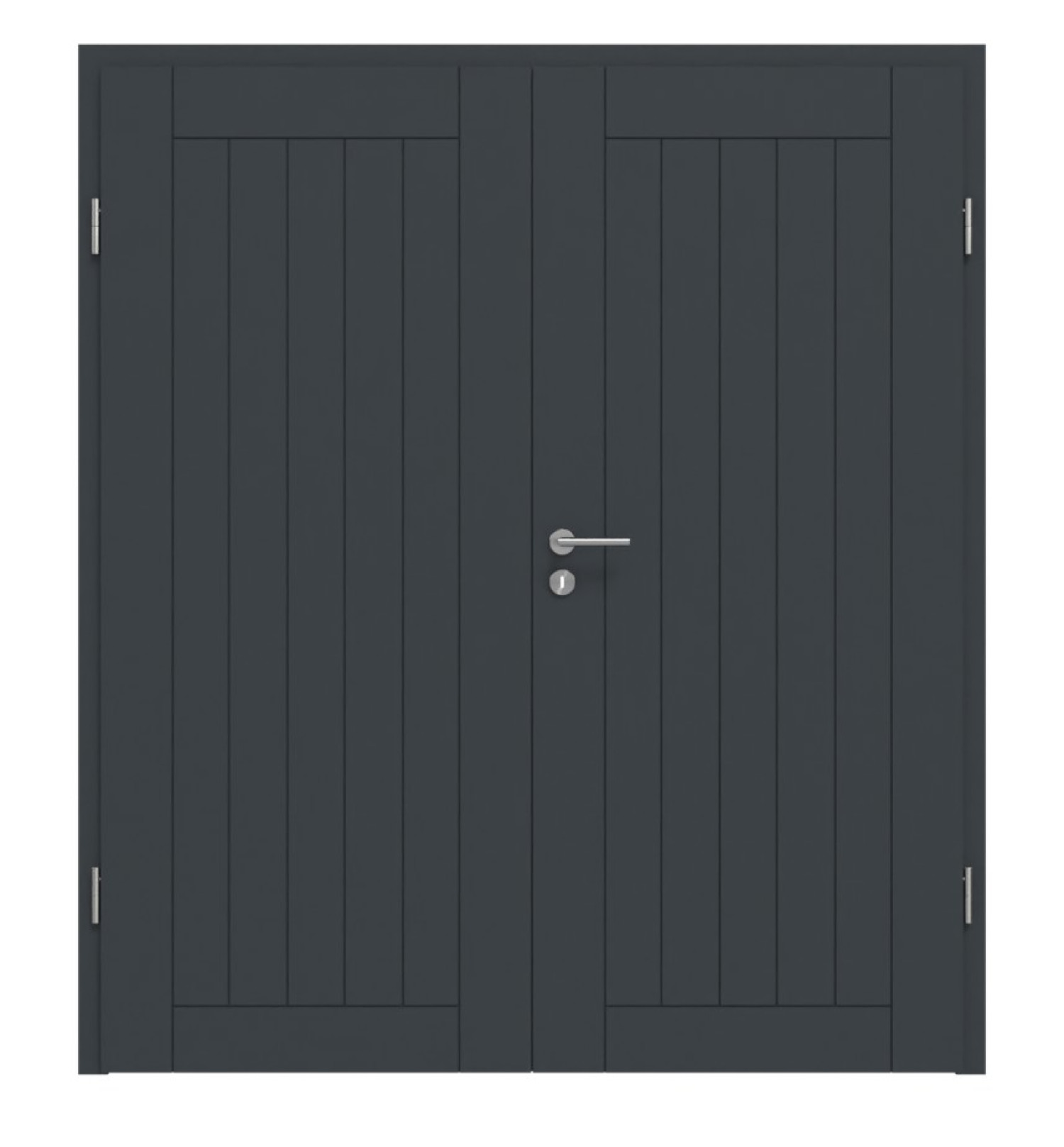 HÖRMANN Doppelflügeltür Groove 54 Anthrazit RAL 7016 Lack DesignLine mit Zarge