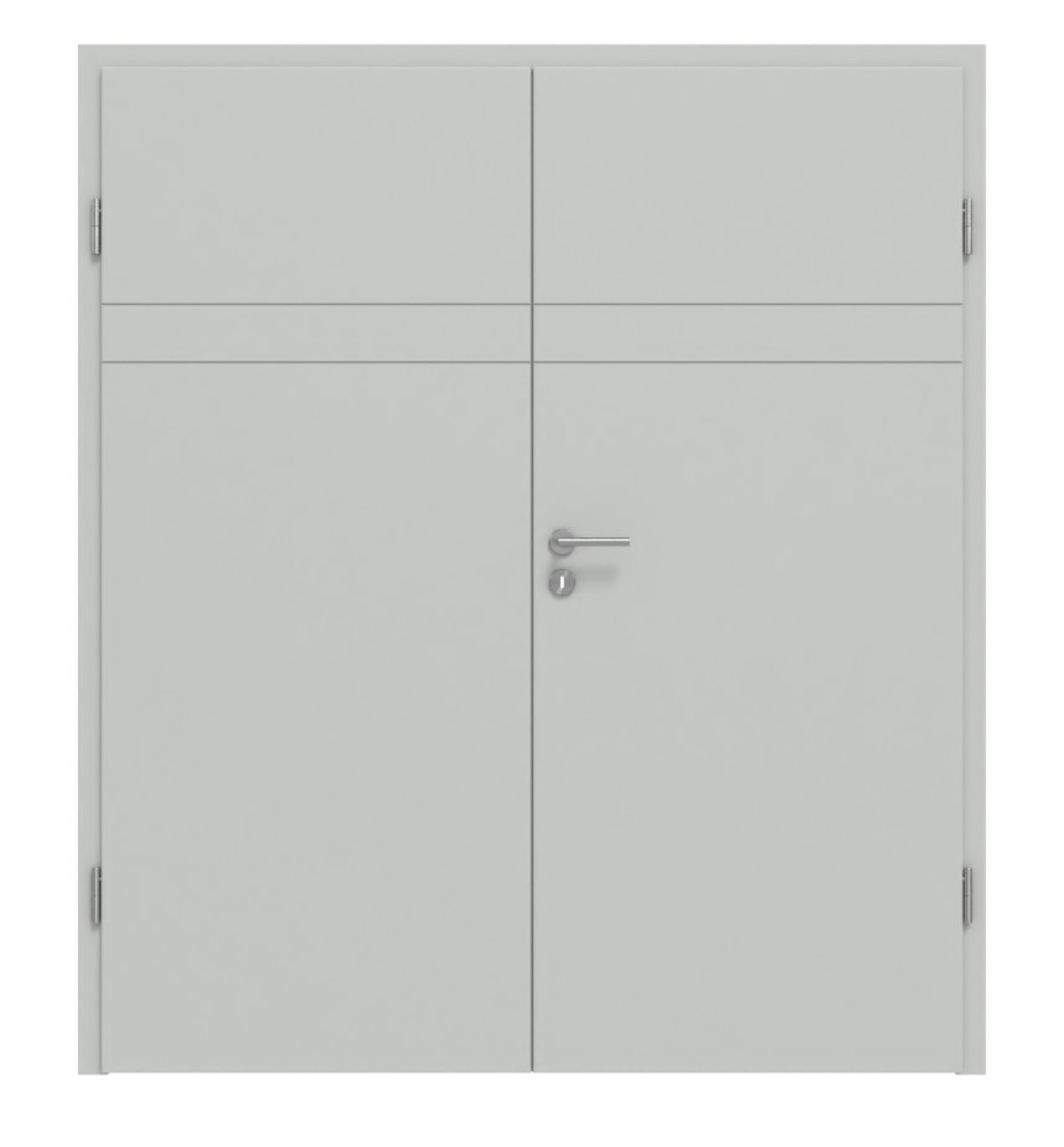 HÖRMANN Doppelflügeltür Groove 78 Grau RAL 7035 Lack DesignLine mit Zarge