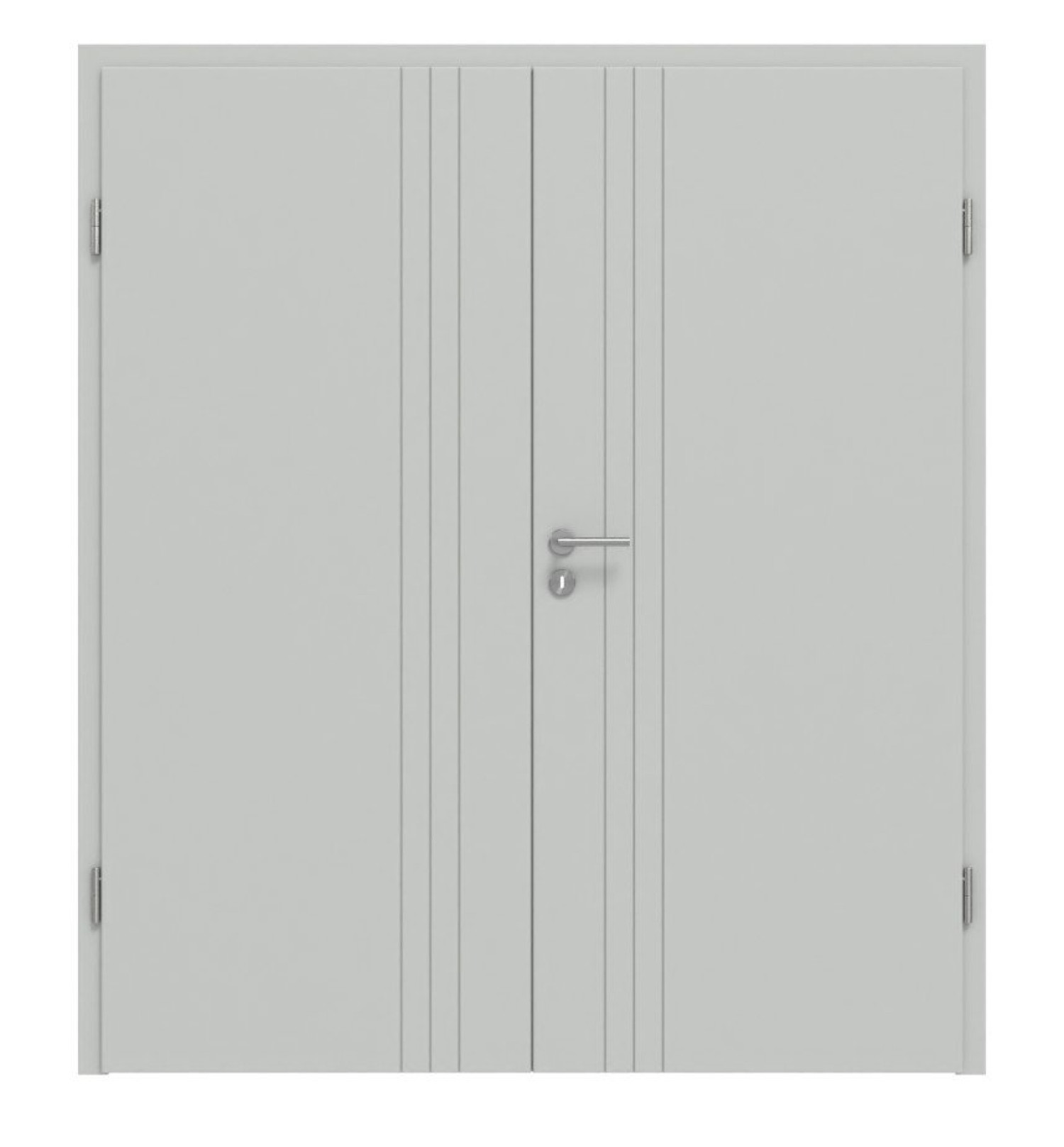 Frontansicht von Signum 85 Basic Lack Grau RAL 7035 Doppelflügeltür inkl. Zarge - Huga