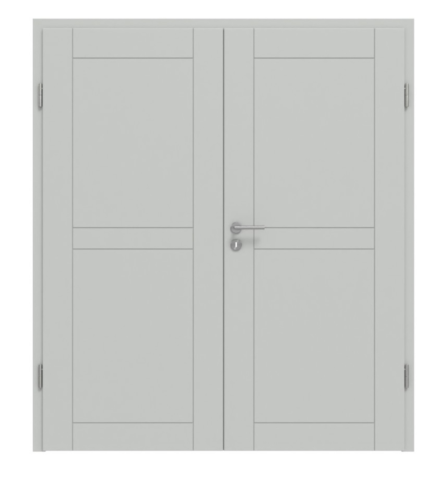 HÖRMANN Doppelflügeltür Groove 88 Grau RAL 7035 Lack DesignLine mit Zarge