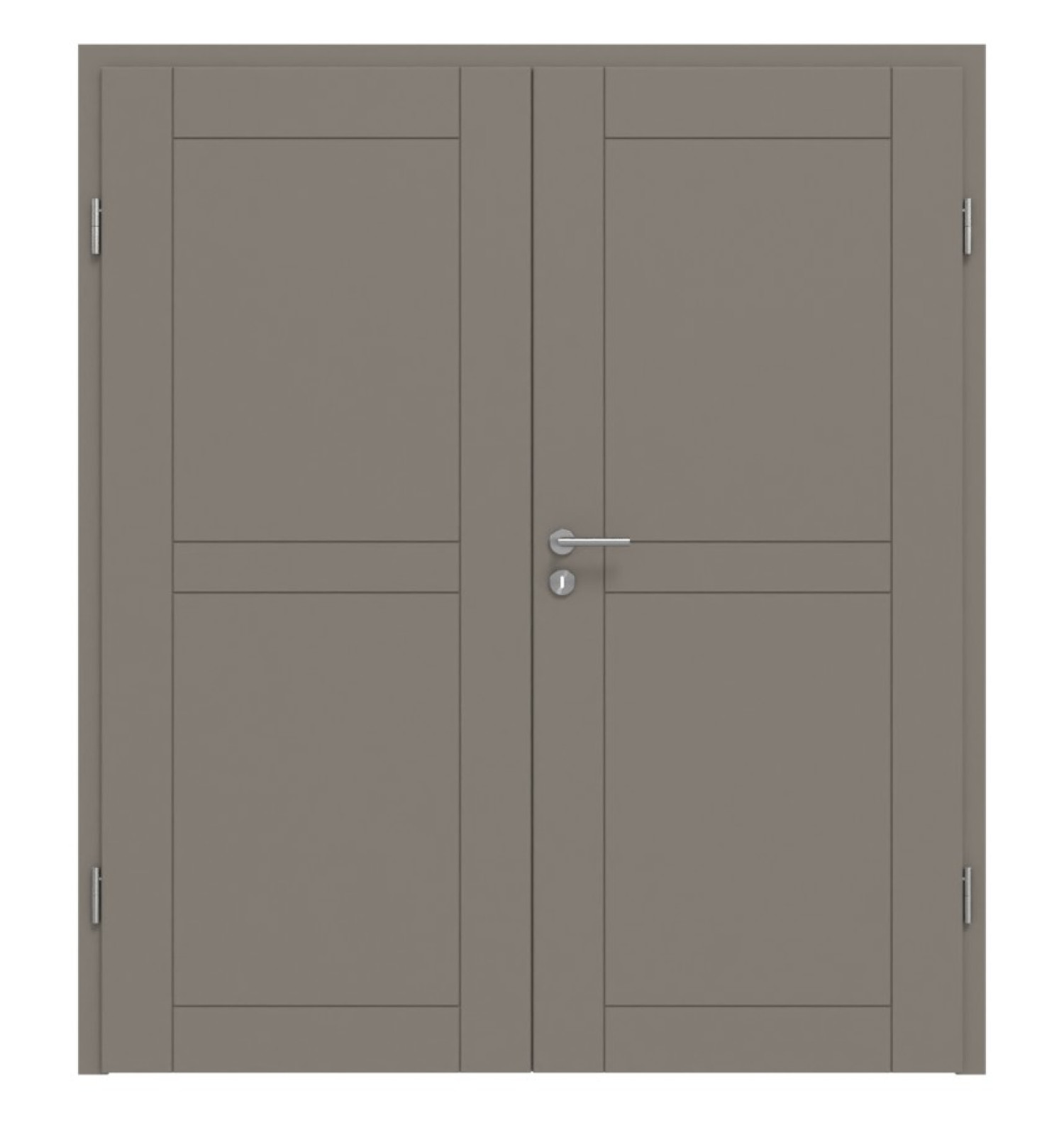 HÖRMANN Doppelflügeltür Groove 88 Taupe RAL 7048 Lack DesignLine mit Zarge