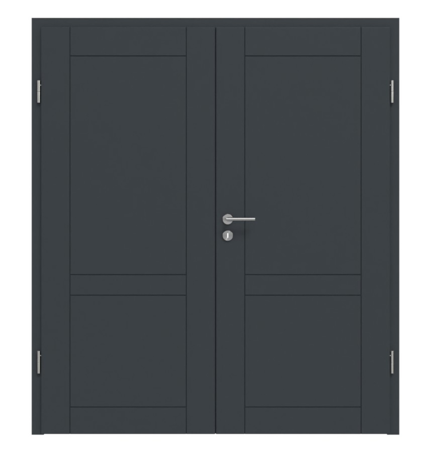 HÖRMANN Doppelflügeltür Groove 92 Anthrazit RAL 7016 Lack DesignLine mit Zarge