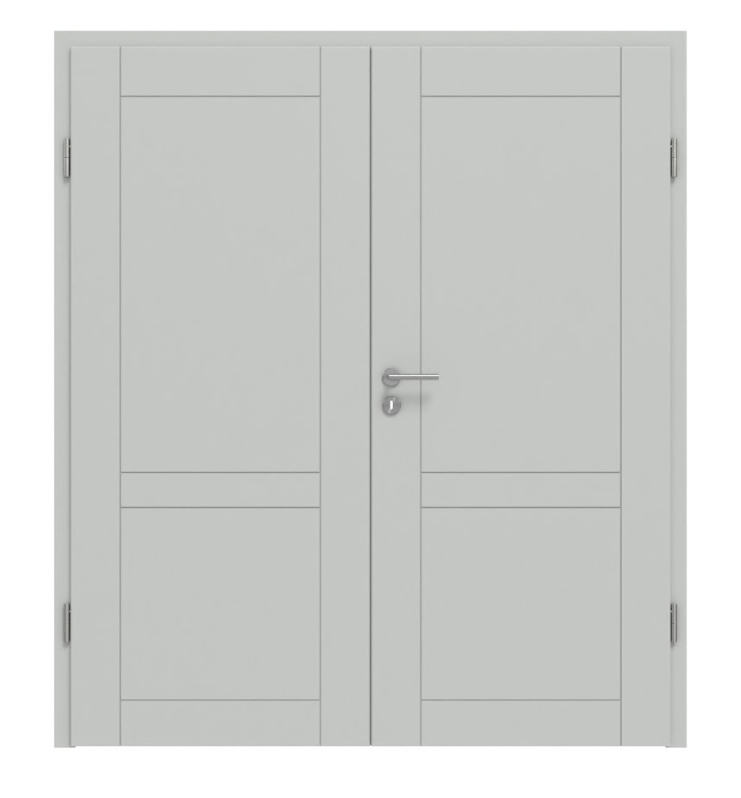 HÖRMANN Doppelflügeltür Groove 92 Grau RAL 7035 Lack DesignLine mit Zarge