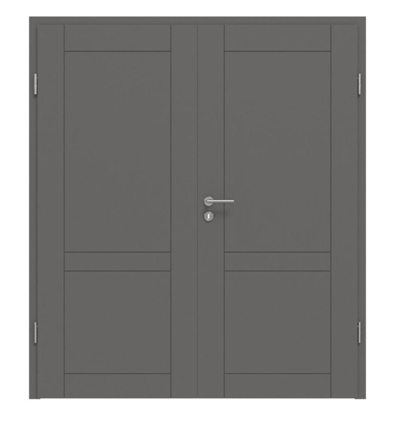 HÖRMANN Doppelflügeltür Groove 92 Staubgrau RAL 7037 Lack DesignLine mit Zarge