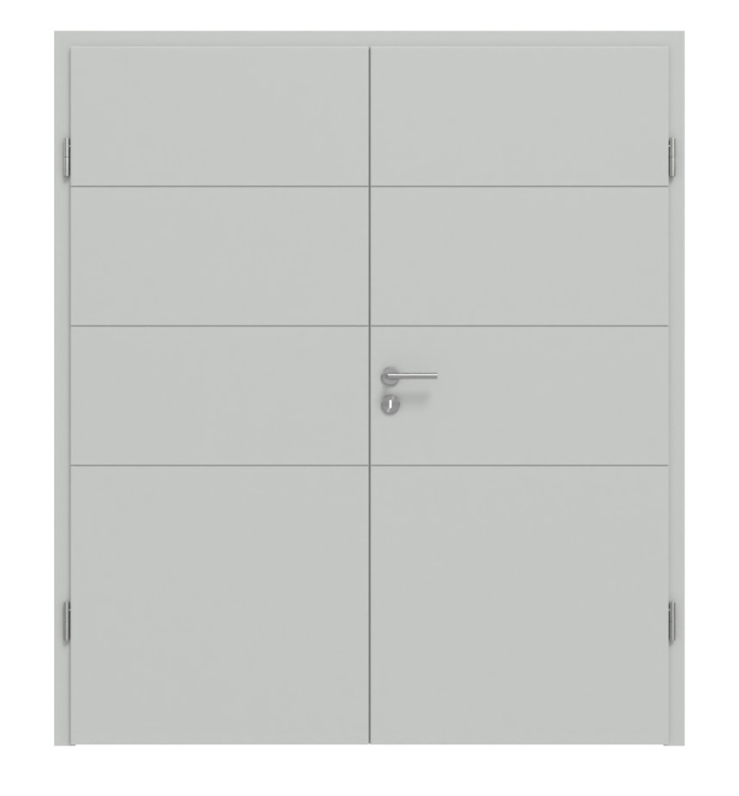 HÖRMANN Doppelflügeltür Groove 93 Grau RAL 7035 Lack DesignLine mit Zarge
