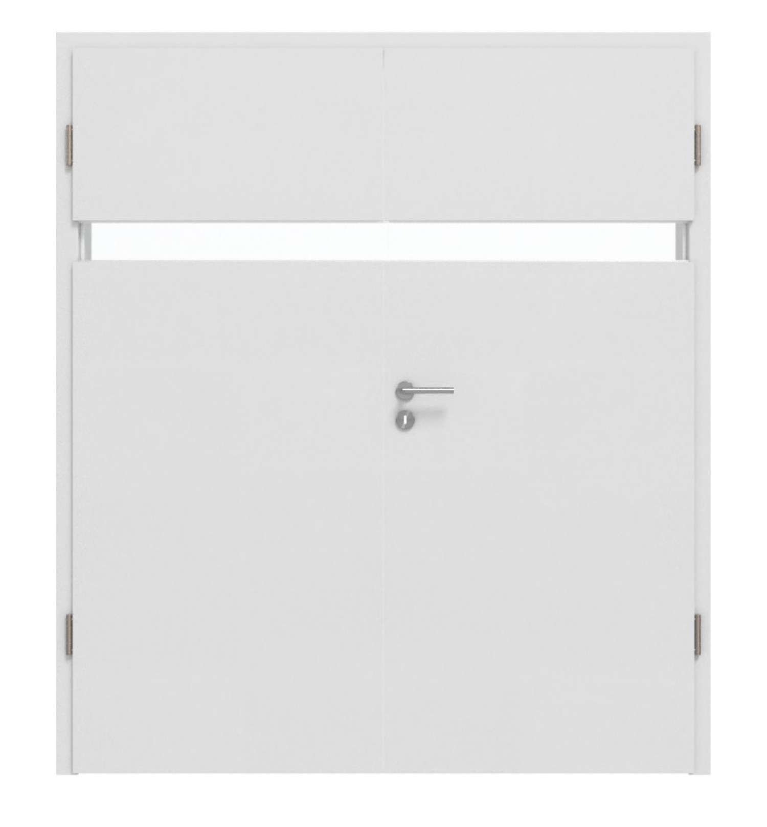HÖRMANN Doppelflügeltür Pure 1 Bütte Weiß Duradecor DesignLine mit Lichtausschnitt quer mit Zarge