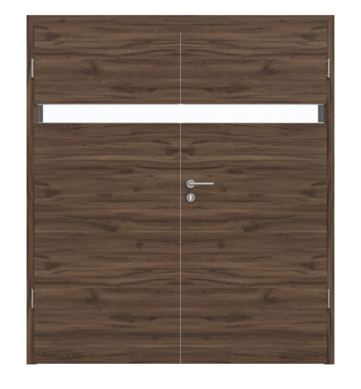 HÖRMANN Doppelflügeltür Pure 1 Alpineiche quer Duradecor DesignLine mit Lichtausschnitt quer mit Zarge