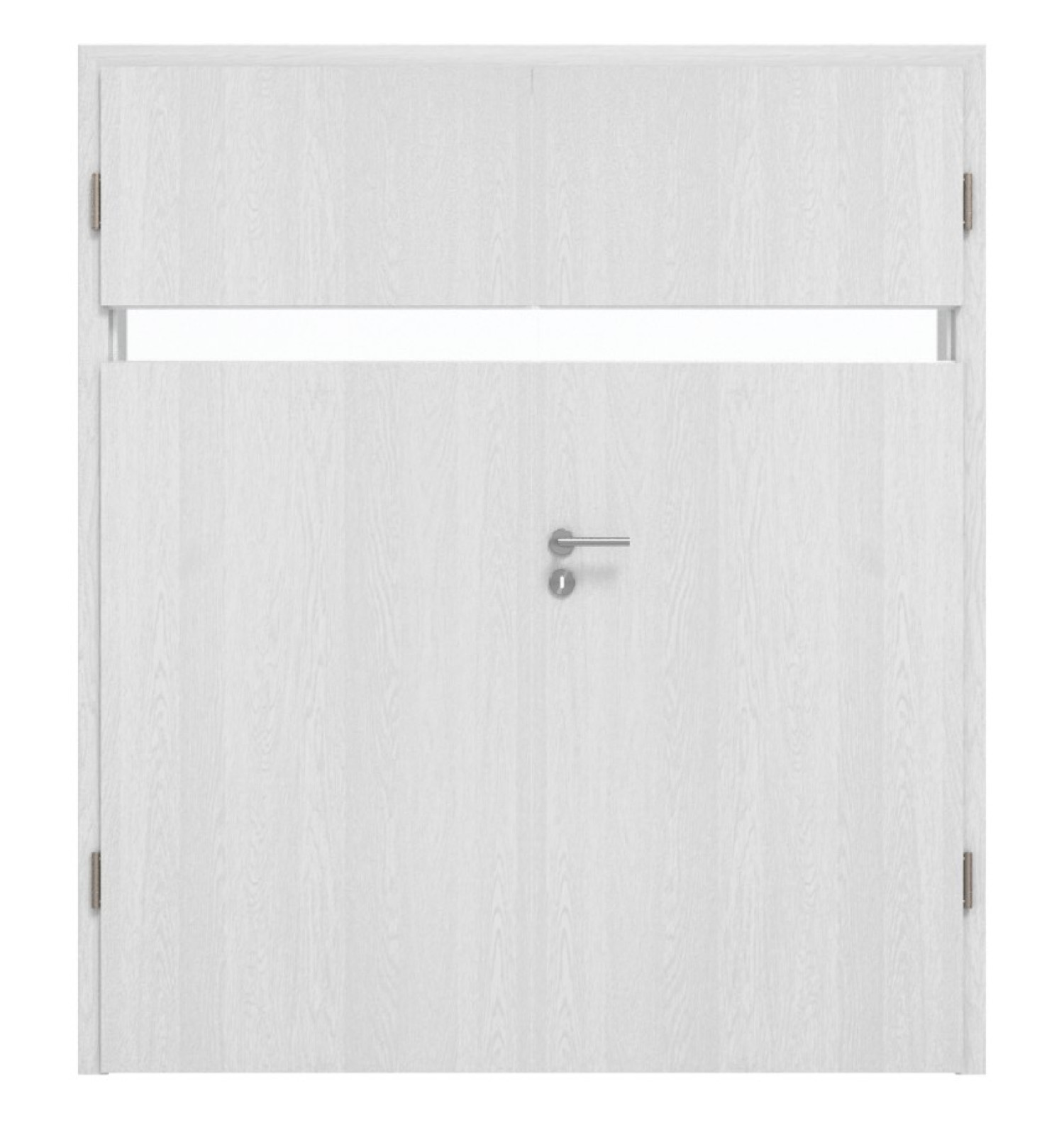 HÖRMANN Doppelflügeltür Pure 1 Eiche Weiß Duradecor DesignLine mit Lichtausschnitt quer mit Zarge