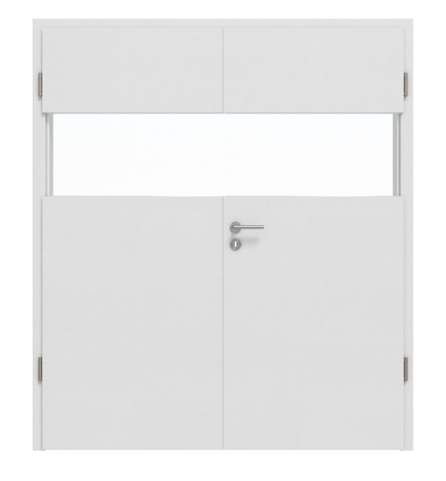 HÖRMANN Doppelflügeltür Pure 2 Bütte Weiß Duradecor DesignLine mit Lichtausschnitt quer mit Zarge