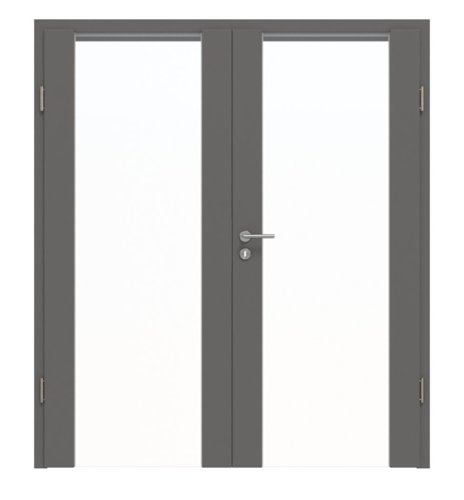 HÖRMANN Doppelflügeltür Rail 1 Staubgrau RAL 7037 Duradecor DesignLine mit Zarge