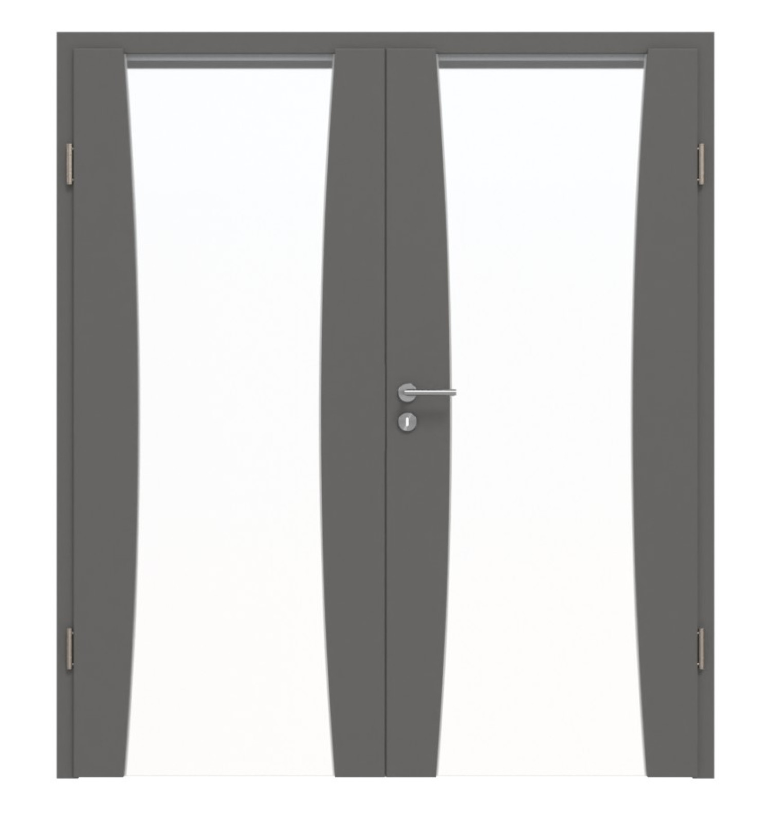 HÖRMANN Doppelflügeltür Rail 2 Staubgrau RAL 7037 Duradecor DesignLine mit Zarge