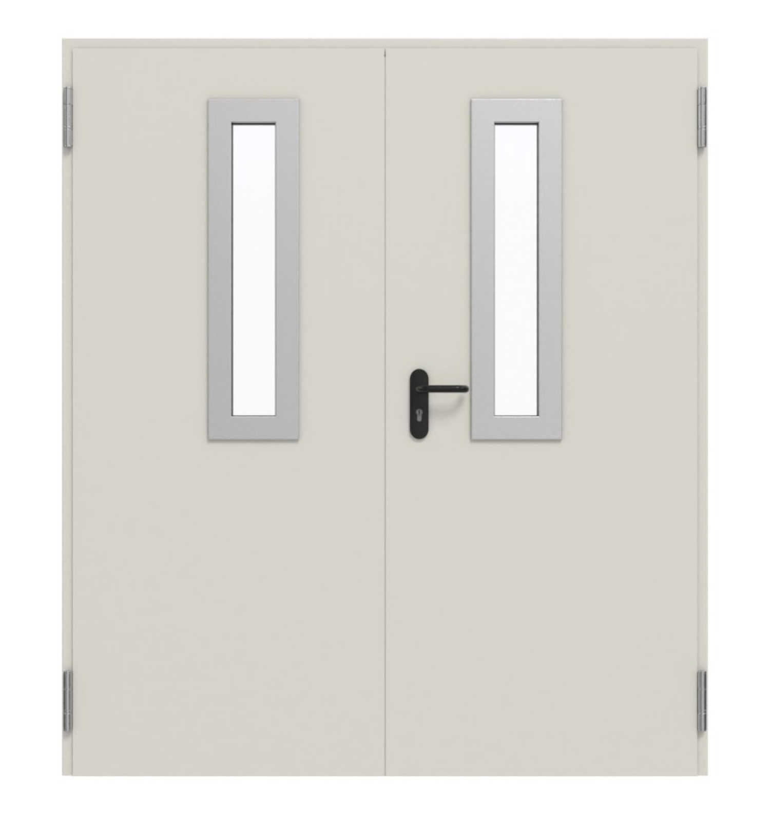 TECKENTRUP Komplettset 2-flg. Stahl Mehrzwecktür dw 42-2 mit Rechteckverglasung Ausschnitt 1 inkl. Eckzarge