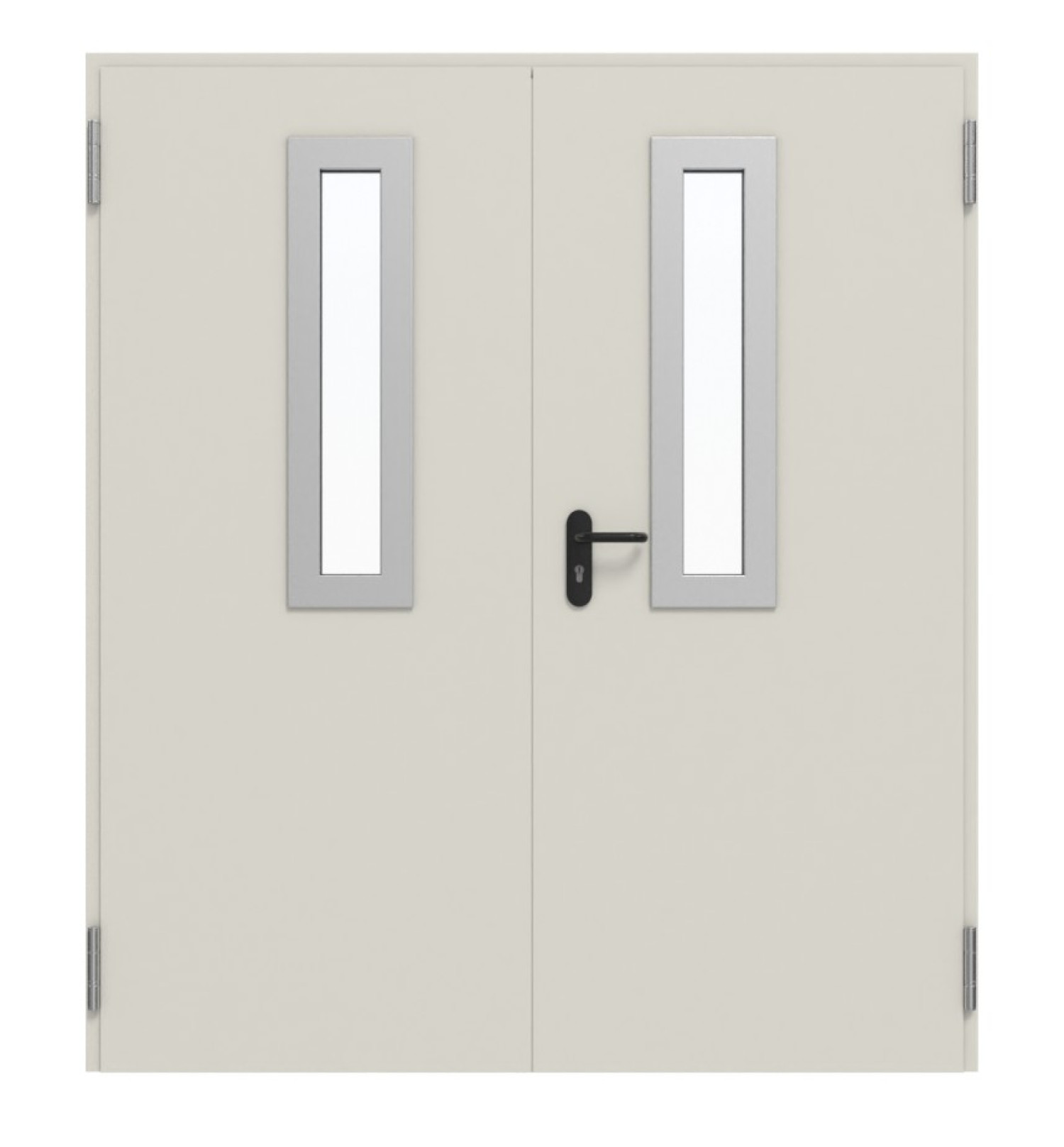 TECKENTRUP Komplettset 2-flg. Stahl Mehrzwecktür dw 42-2 mit Rechteckverglasung Ausschnitt 1 inkl. Eck- und Ergänzungszarge