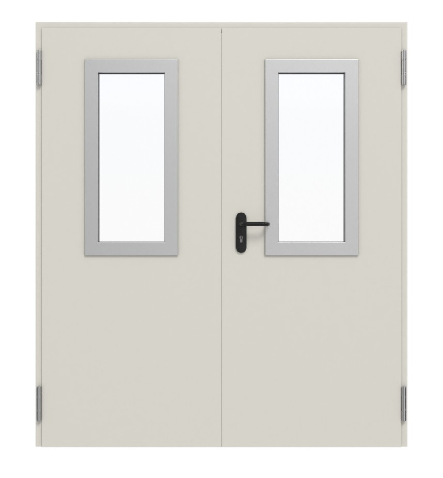 TECKENTRUP Komplettset 2-flg. Stahl Mehrzwecktür dw 42-2 mit Rechteckverglasung Ausschnitt 2 inkl. Eckzarge