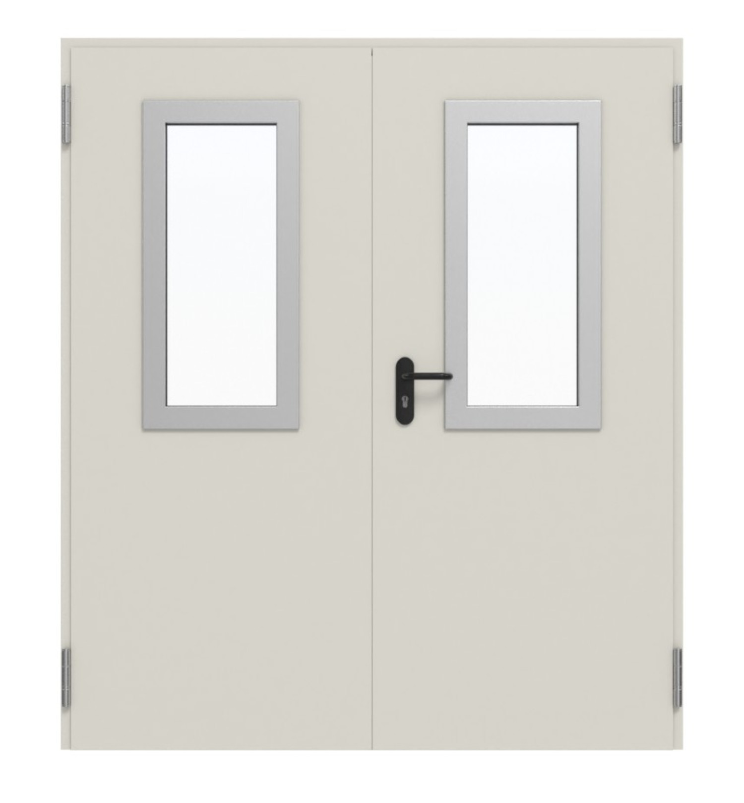 TECKENTRUP Komplettset 2-flg. Stahl Mehrzwecktür dw 42-2 mit Rechteckverglasung Ausschnitt 2 inkl. Blockzarge