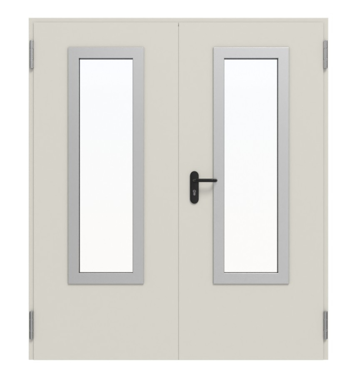 TECKENTRUP Komplettset 2-flg. Stahl Mehrzwecktür dw 42-2 mit Rechteckverglasung Ausschnitt 3 inkl. Eckzarge