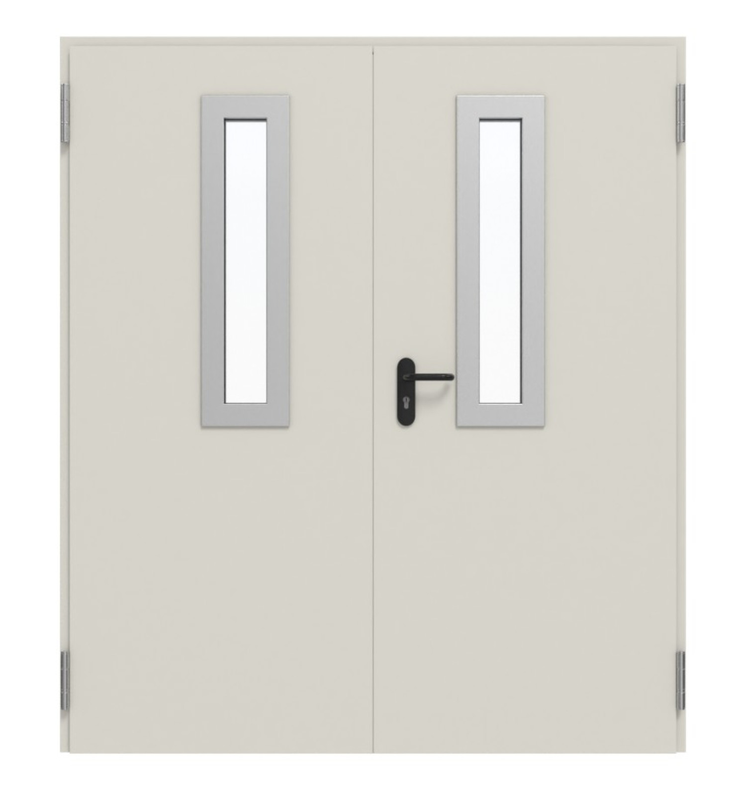 TECKENTRUP Komplettset 2-flg. Stahl Mehrzwecktür dw 62-2 mit Rechteckverglasung Ausschnitt 1 inkl. Eckzarge