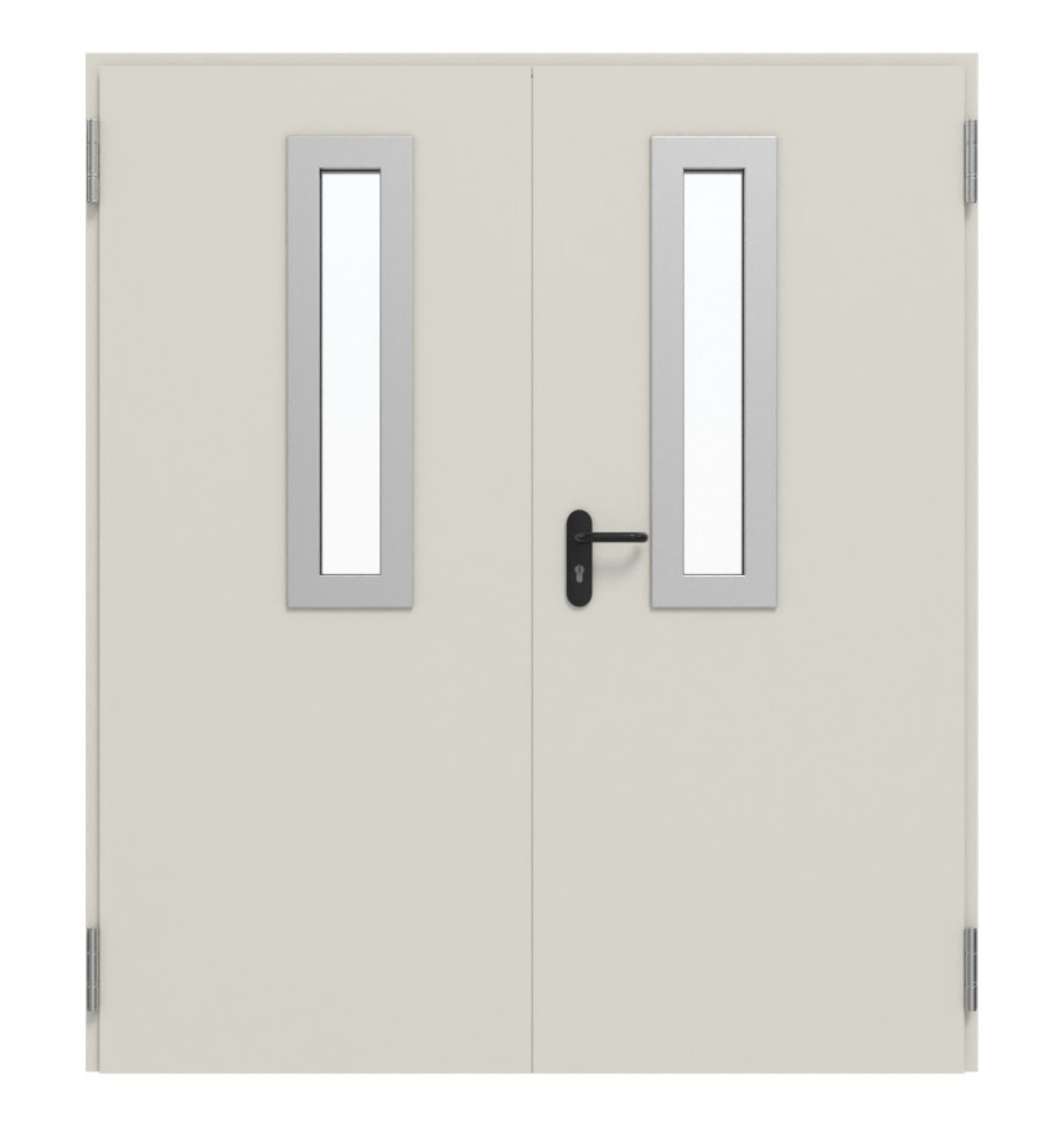 TECKENTRUP Komplettset 2-flg. Stahl Mehrzwecktür dw 62-2 mit Rechteckverglasung Ausschnitt 1 inkl. Eck- und Ergänzungszarge
