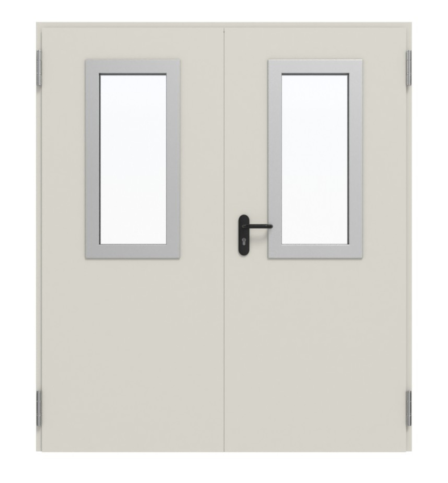 TECKENTRUP Komplettset 2-flg. Stahl Mehrzwecktür dw 62-2 mit Rechteckverglasung Ausschnitt 2 inkl. Eckzarge