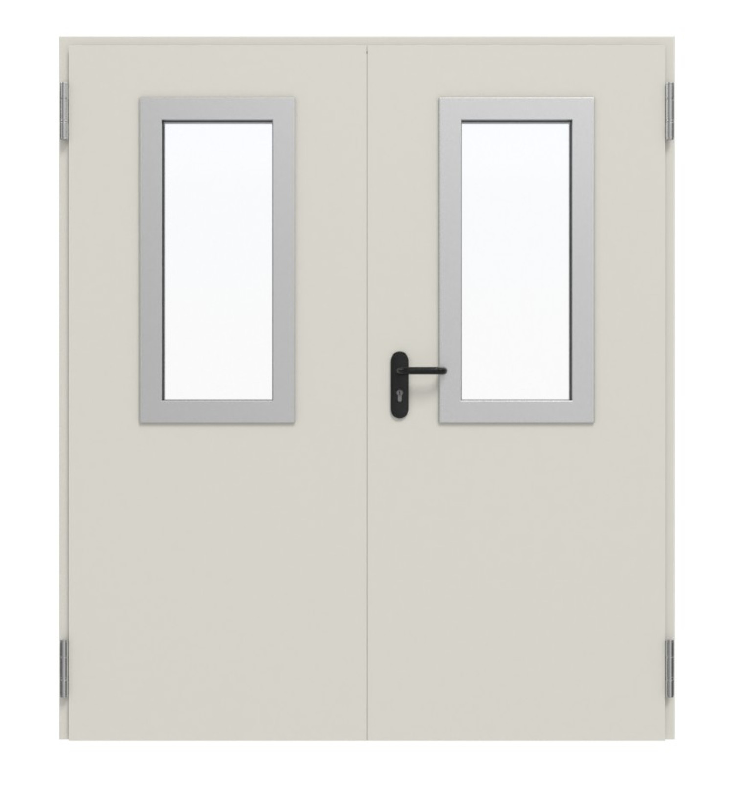 TECKENTRUP Komplettset 2-flg. Stahl Mehrzwecktür dw 62-2 mit Rechteckverglasung Ausschnitt 2 inkl. Eck- und Ergänzungszarge