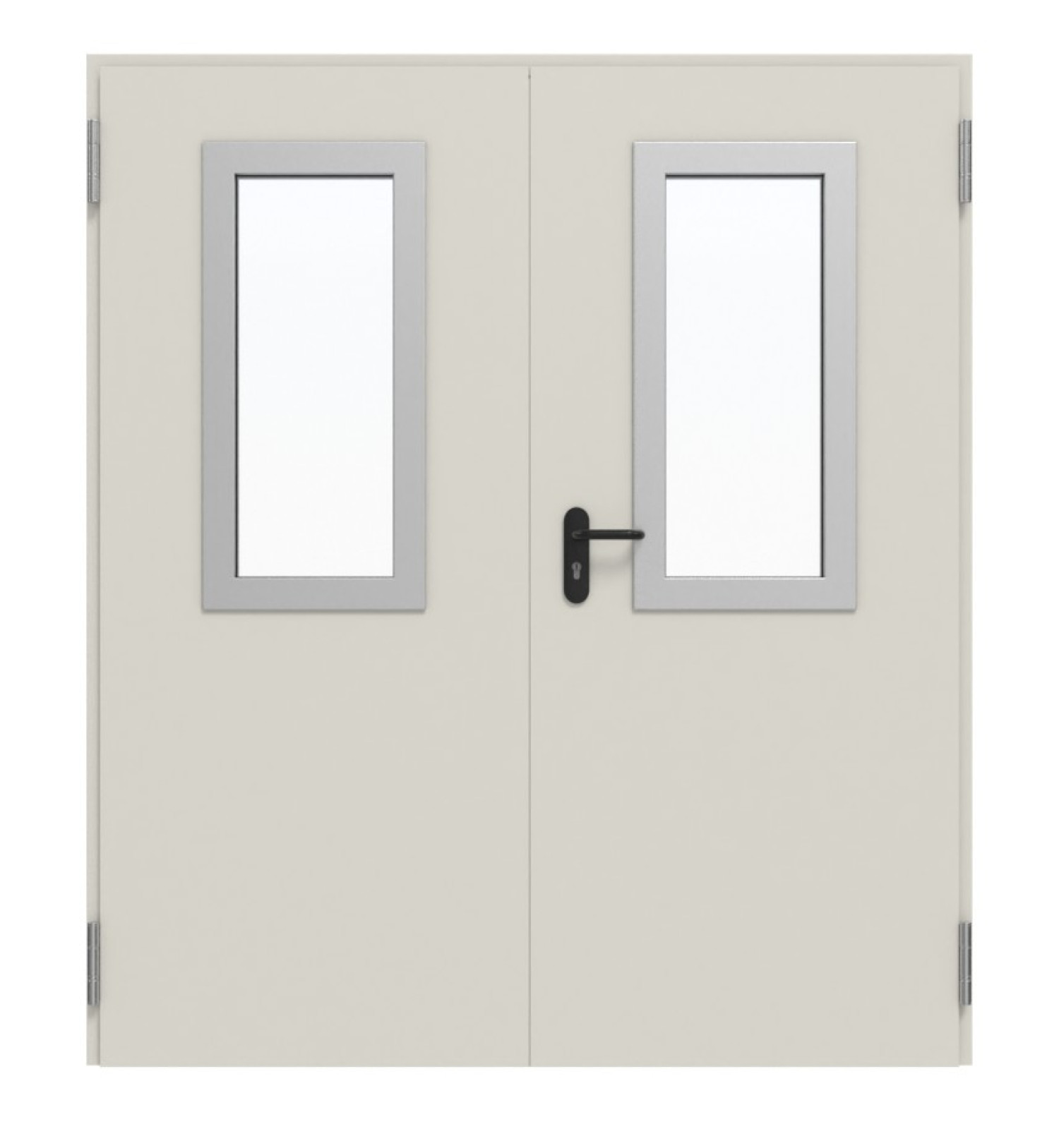 TECKENTRUP Komplettset 2-flg. Stahl Mehrzwecktür dw 62-2 mit Rechteckverglasung Ausschnitt 2 inkl. Blockzarge