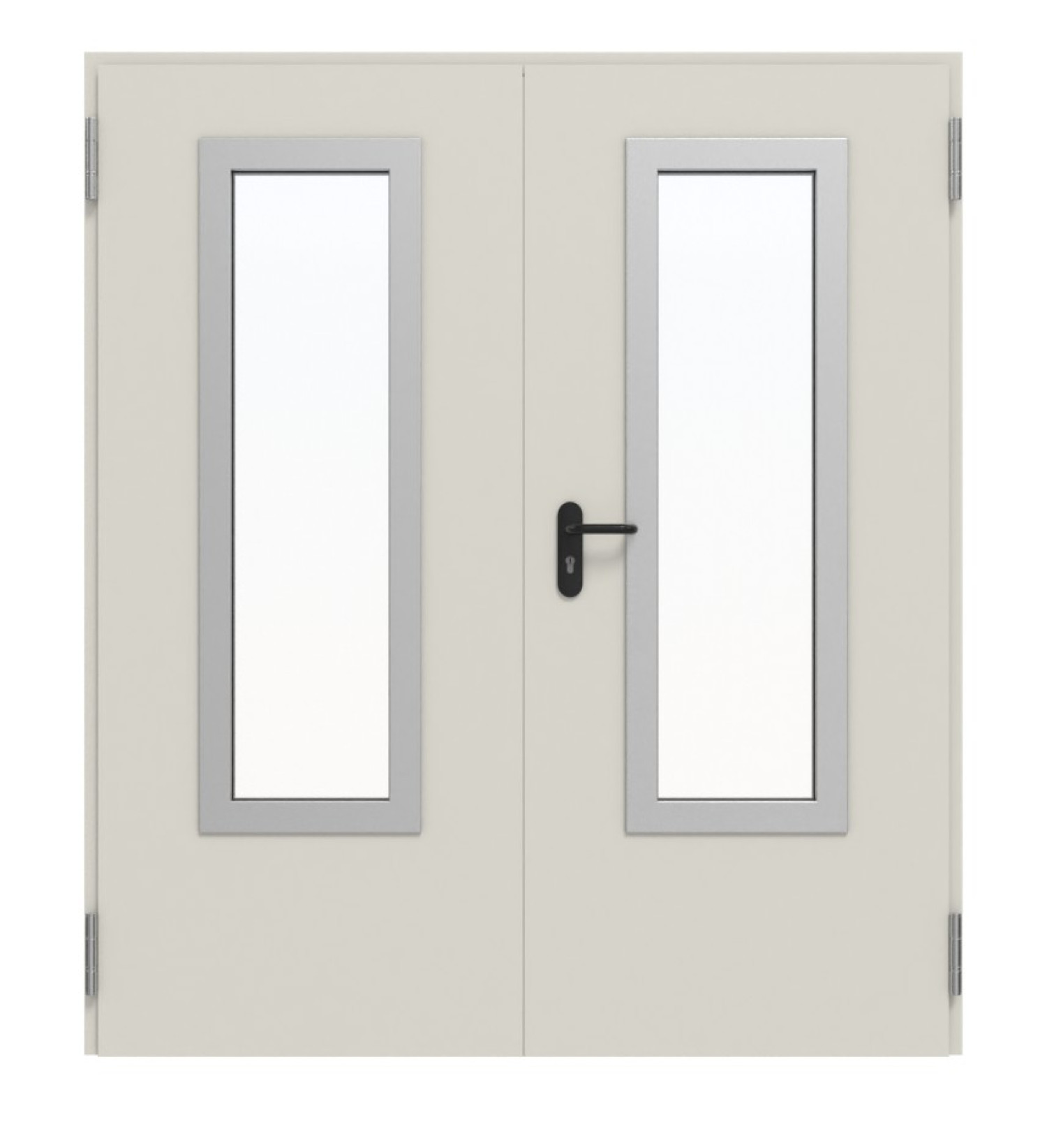 TECKENTRUP Komplettset 2-flg. Stahl Mehrzwecktür dw 62-2 mit Rechteckverglasung Ausschnitt 3 inkl. Eck- und Ergänzungszarge