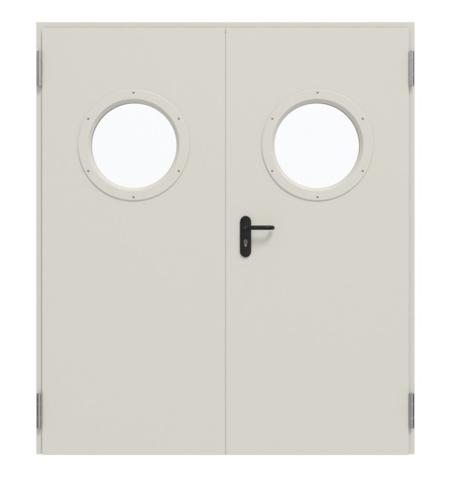 TECKENTRUP Komplettset 2-flg. Stahl Mehrzwecktür dw 62-2 mit Rundverglasung inkl. Eckzarge