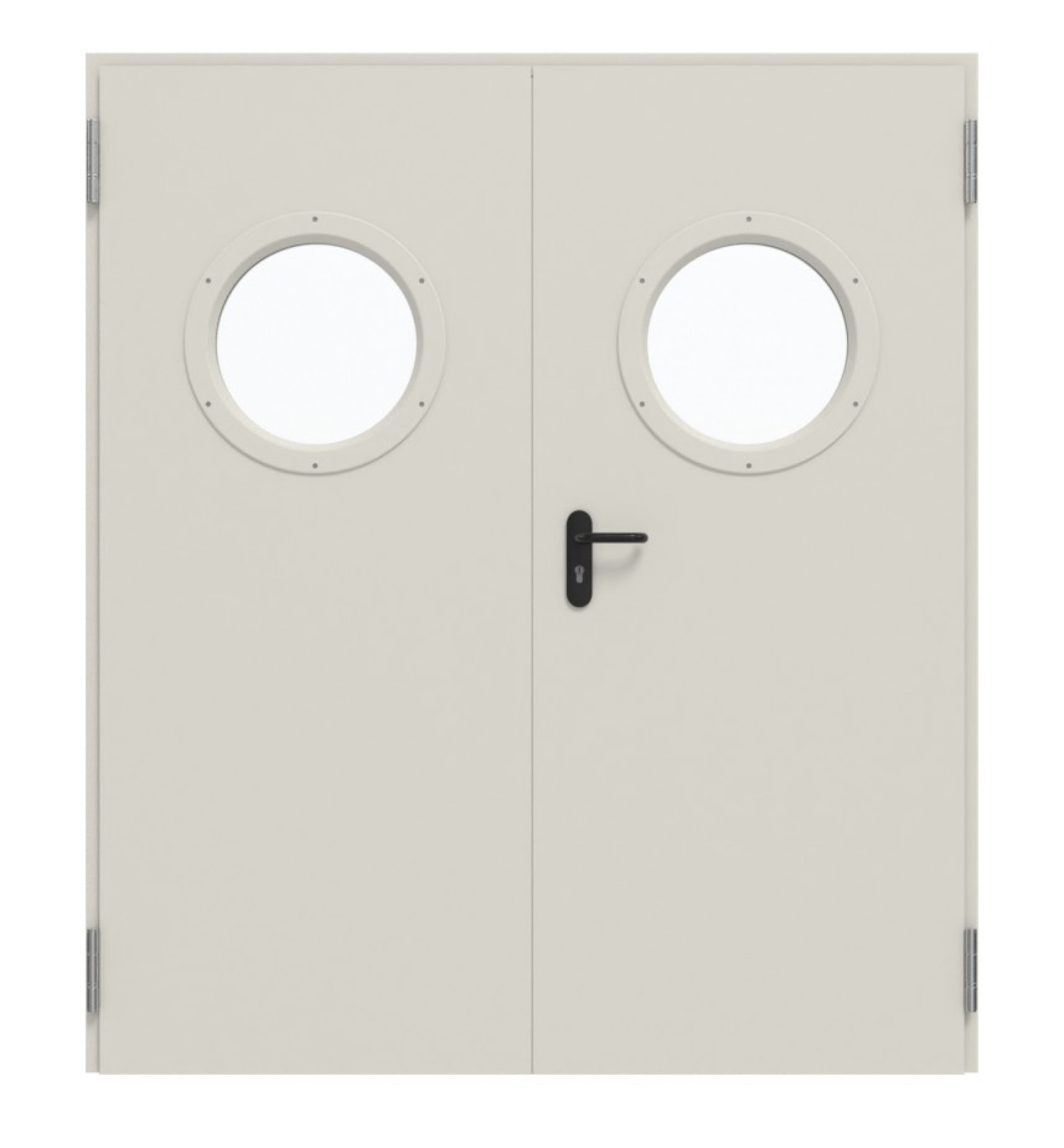 TECKENTRUP Komplettset 2-flg. Stahl Mehrzwecktür dw 62-2 mit Rundverglasung inkl. Eck- und Ergänzungszarge
