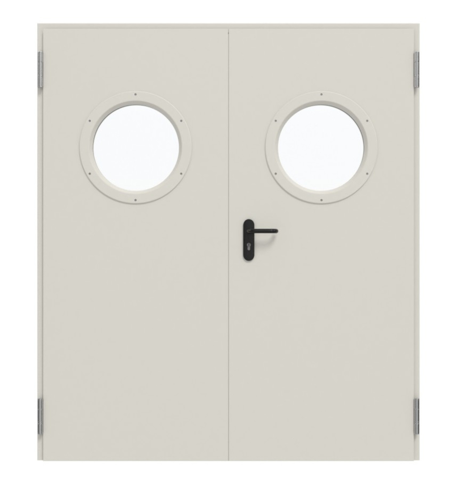 TECKENTRUP Komplettset 2-flg. Stahl Mehrzwecktür dw 62-2 mit Rundverglasung inkl. Blockzarge