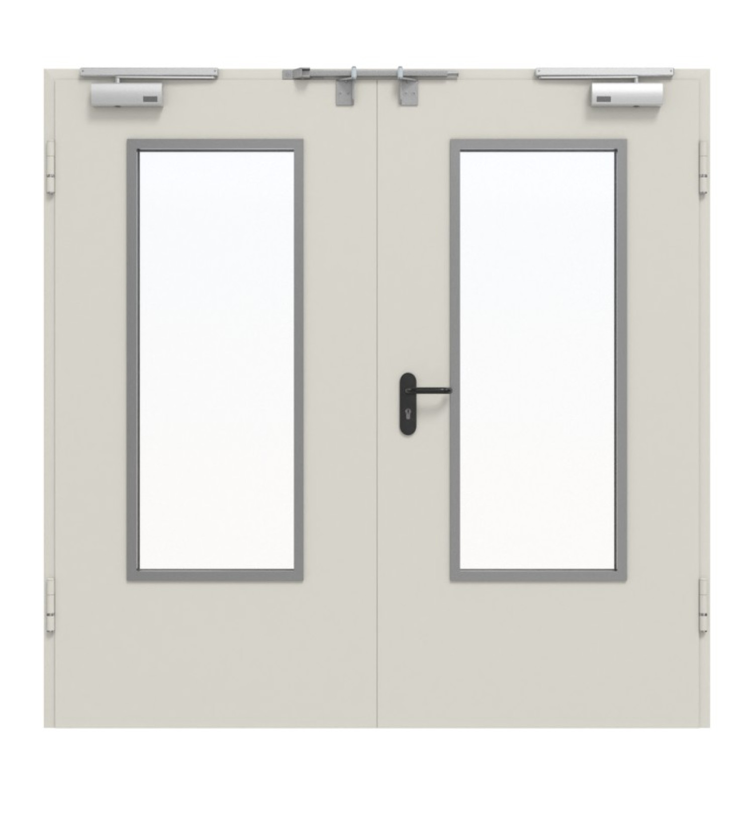 HÖRMANN Innentür-Set 2-flg. Stahl mit Feuerschutzfunktion H3-2 OD mit Lichtausschnitt LA-B3 inkl. Eck- und Ergänzungszarge Vario B53