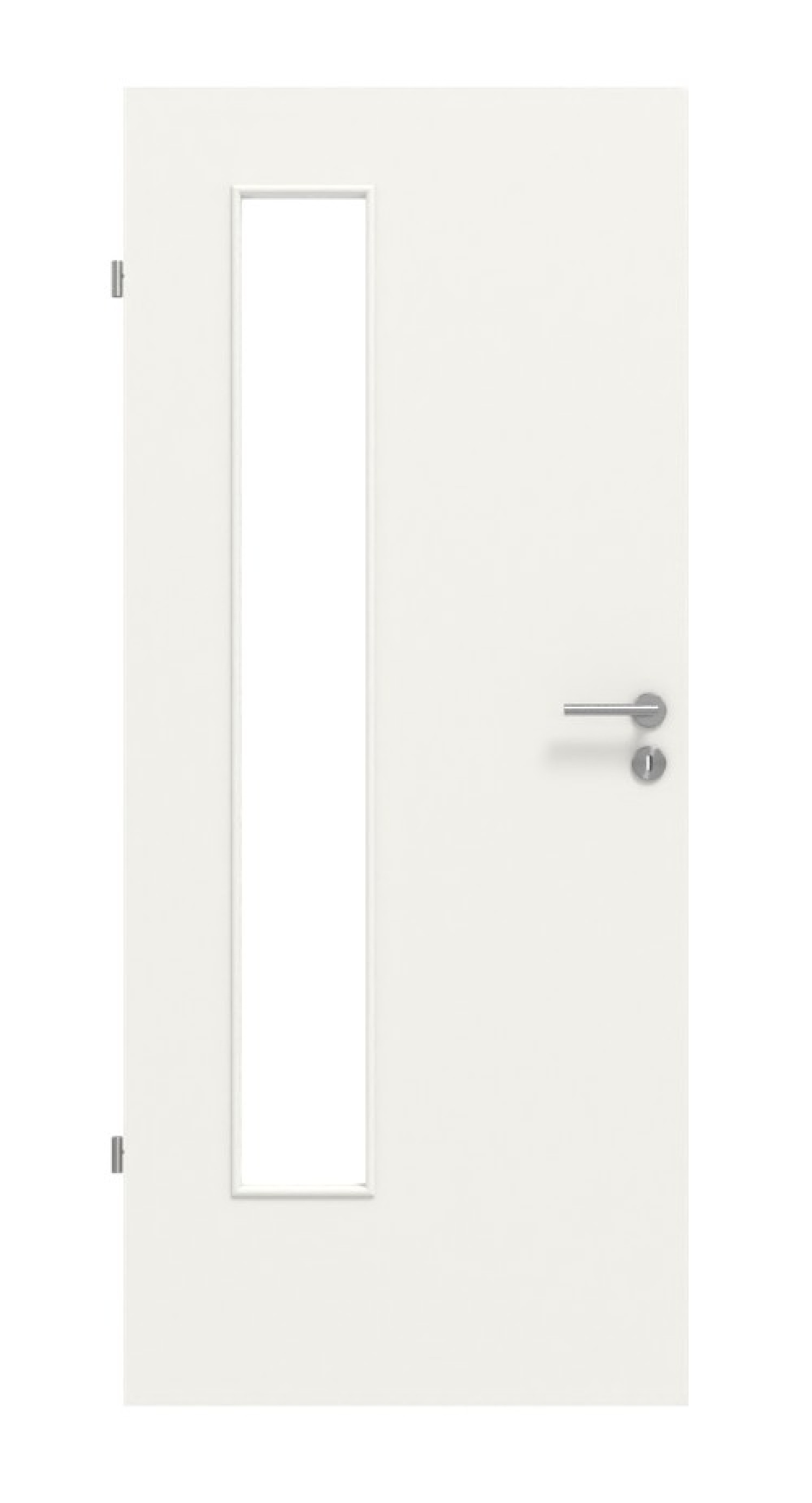 Frontansicht von Weiß RAL 9016 LA 24 bandseitig Basic Durat Innentür - Huga