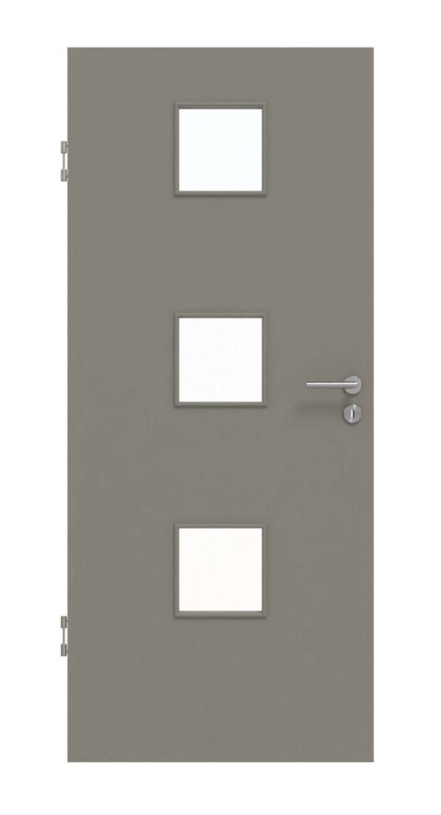 Frontansicht von Hygge Grau RAL 7037 LA 10 Mattlack Basic Innentür - Huga