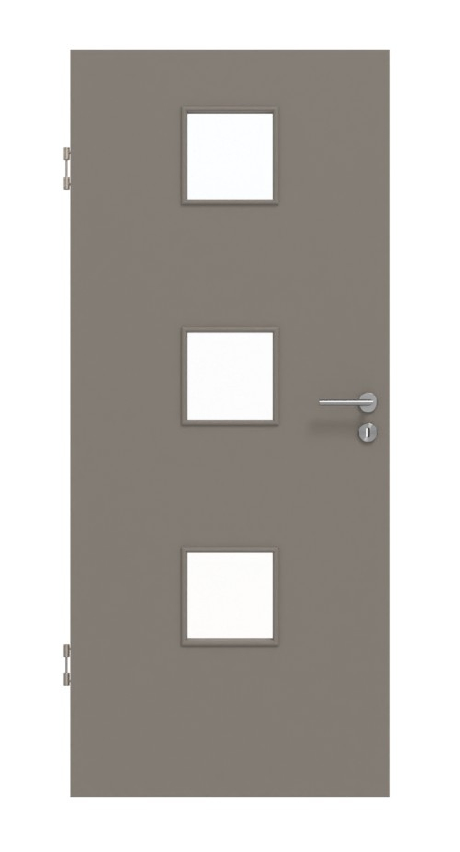 Frontansicht von Taupe RAL 7048 LA 10 Basic Lack Innentür - Huga