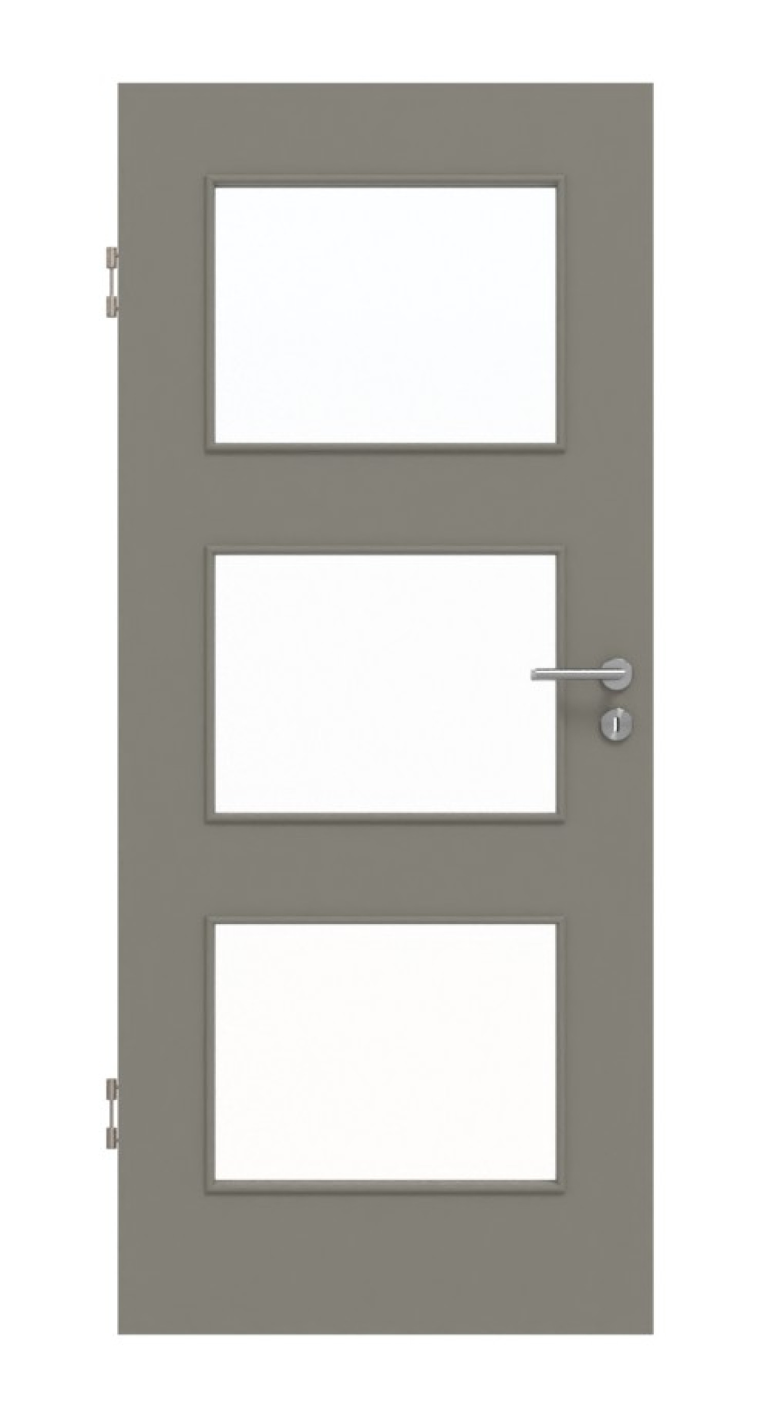 Frontansicht von Hygge Grau RAL 7037 LA 11 Mattlack Basic Innentür - Huga