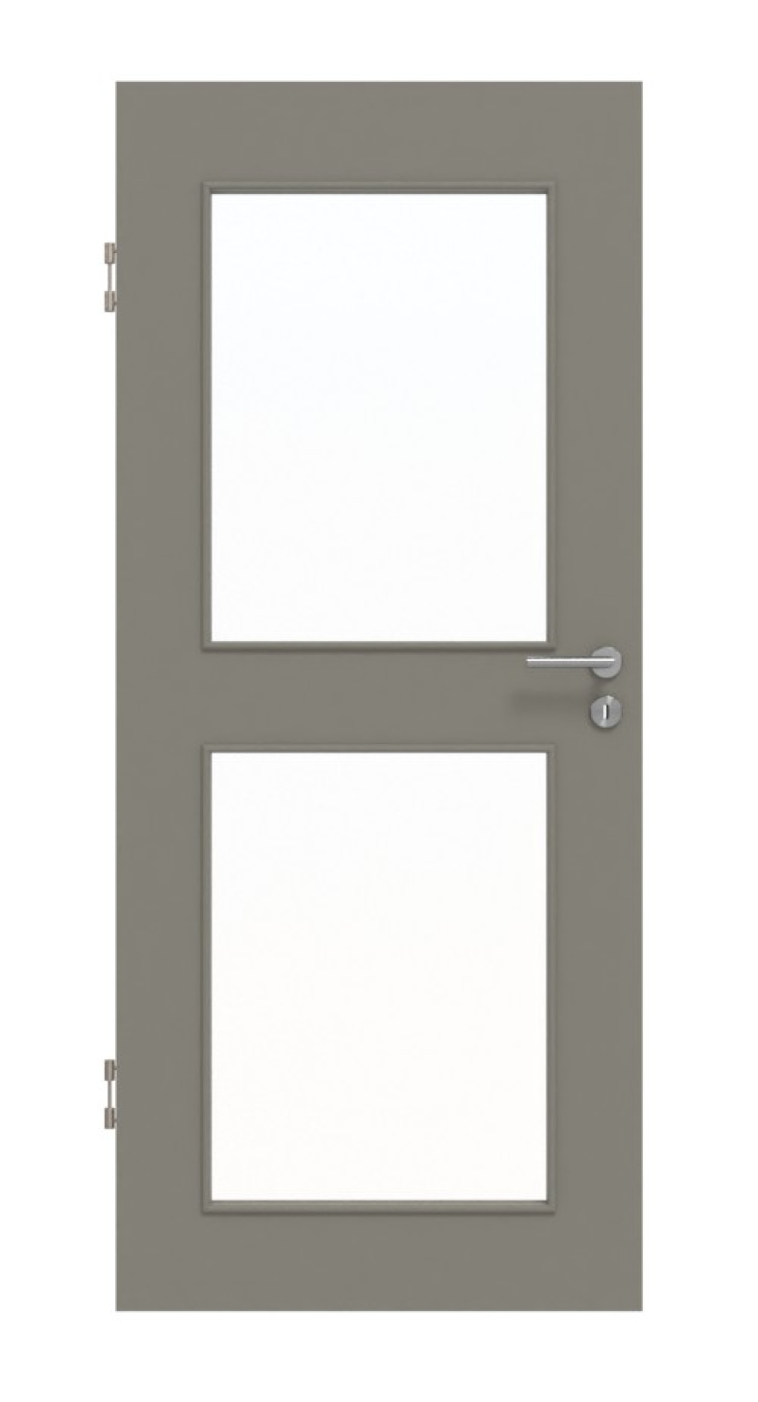 Frontansicht von Hygge Grau RAL 7037 LA 12 Mattlack Basic Innentür - Huga