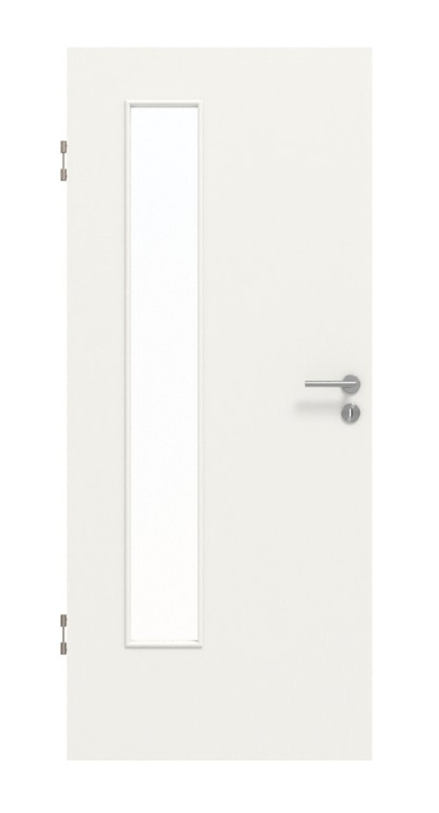 Frontansicht von Weiß ähnlich RAL 9016 LA 24 bandseitig Mattlack Basic Innentür - Huga