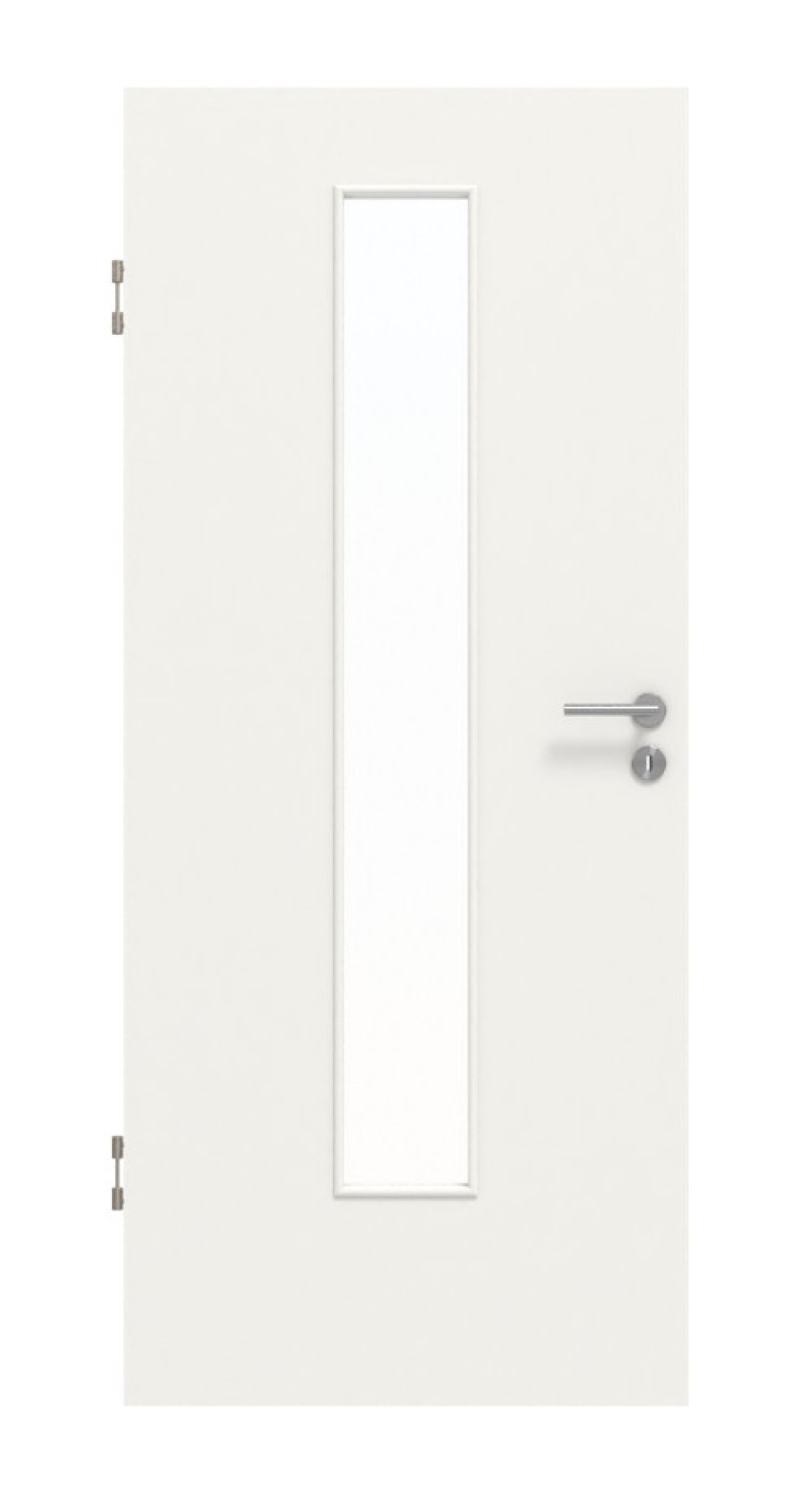 Frontansicht von Weiß ähnlich RAL 9016 LA 24 mittig Mattlack Basic Innentür - Huga
