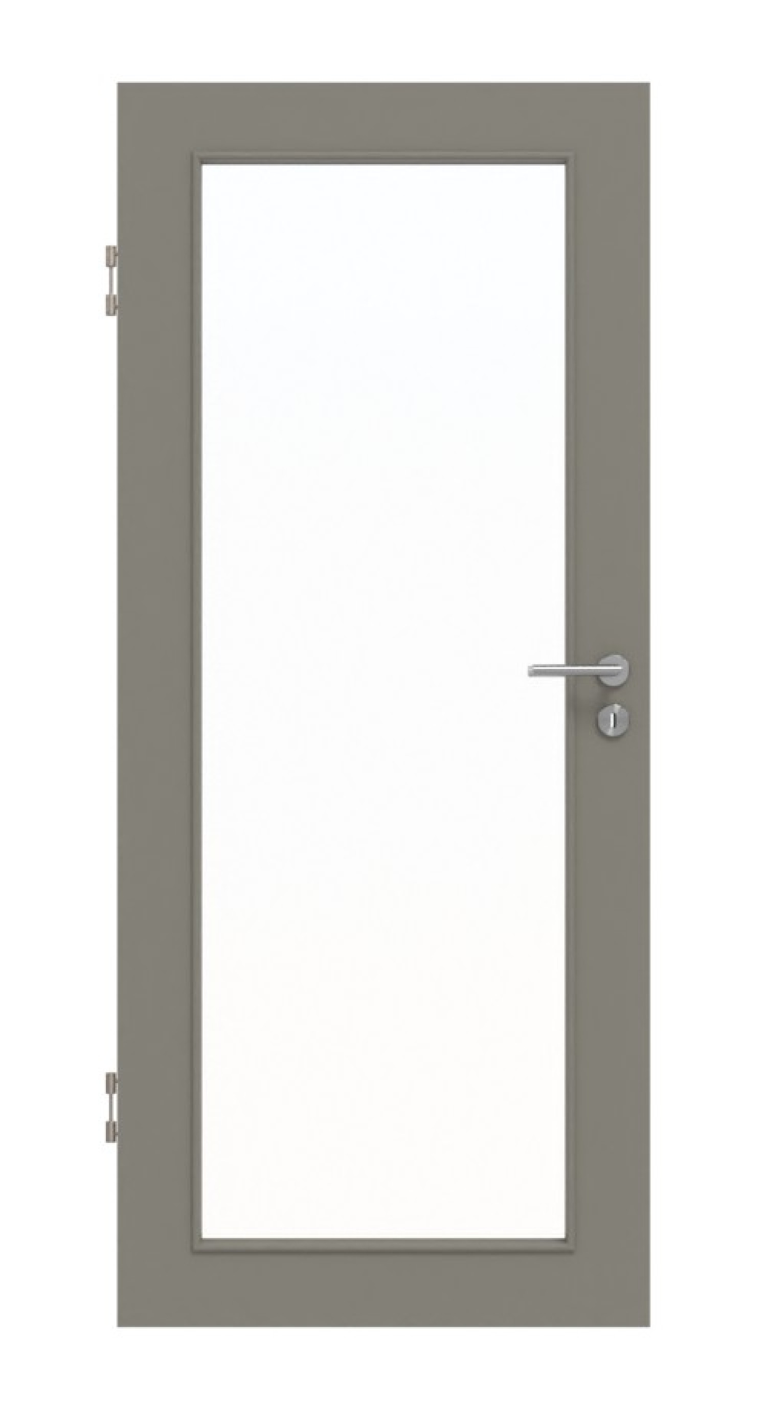 Frontansicht von Hygge Grau RAL 7037 LA 27 Mattlack Basic Innentür - Huga