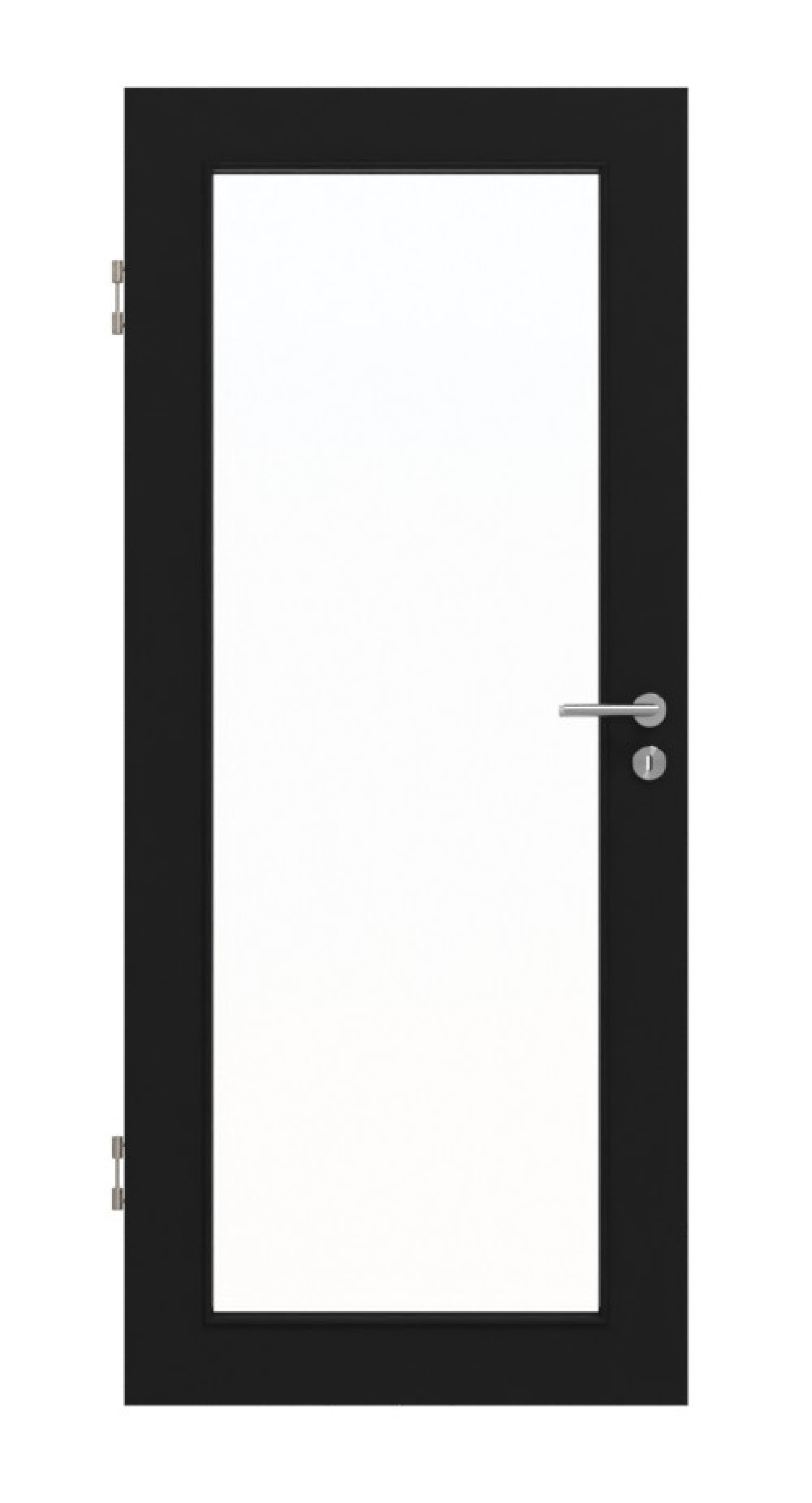 Frontansicht von Schwarz RAL 9005 LA 27 Mattlack Basic Innentür - Huga