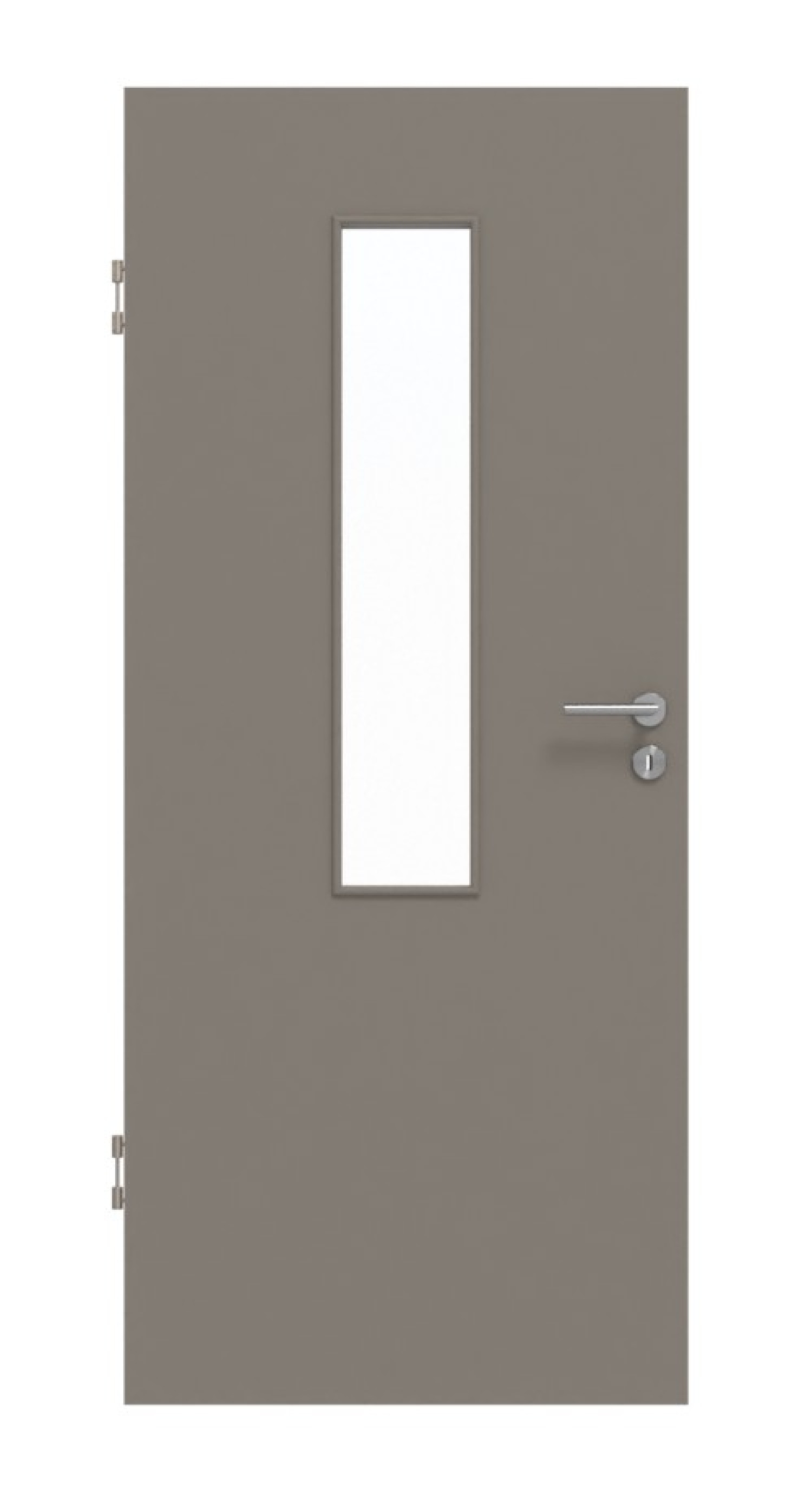 Frontansicht von Taupe RAL 7048 LA 4 mittig Basic Lack Innentür - Huga